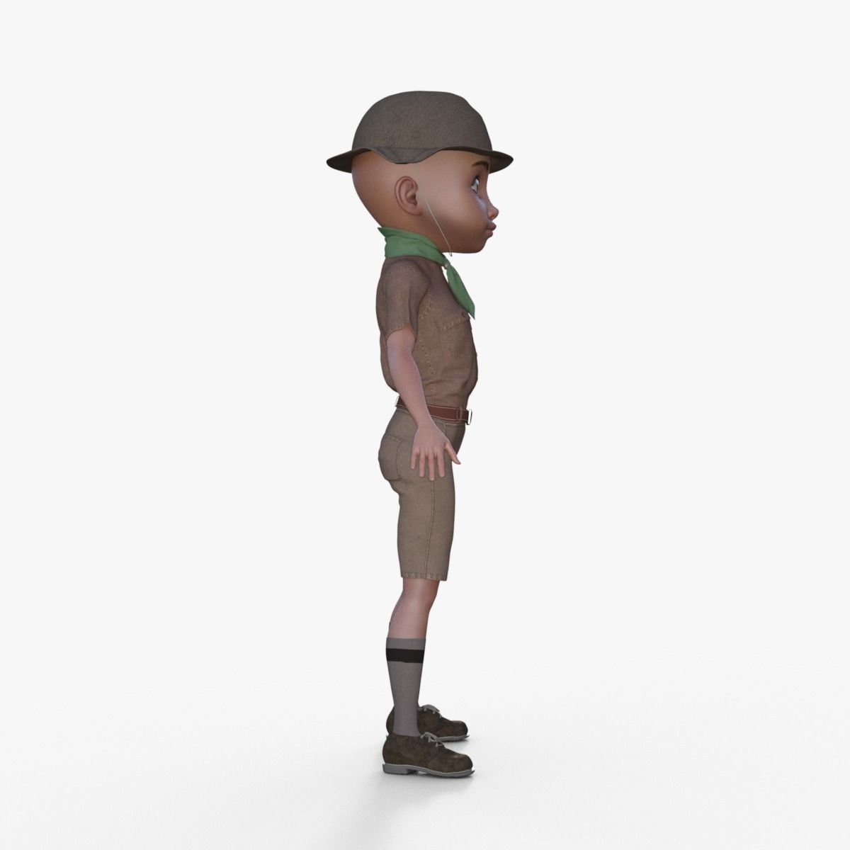 Cartoon Scout Man 3D model_6