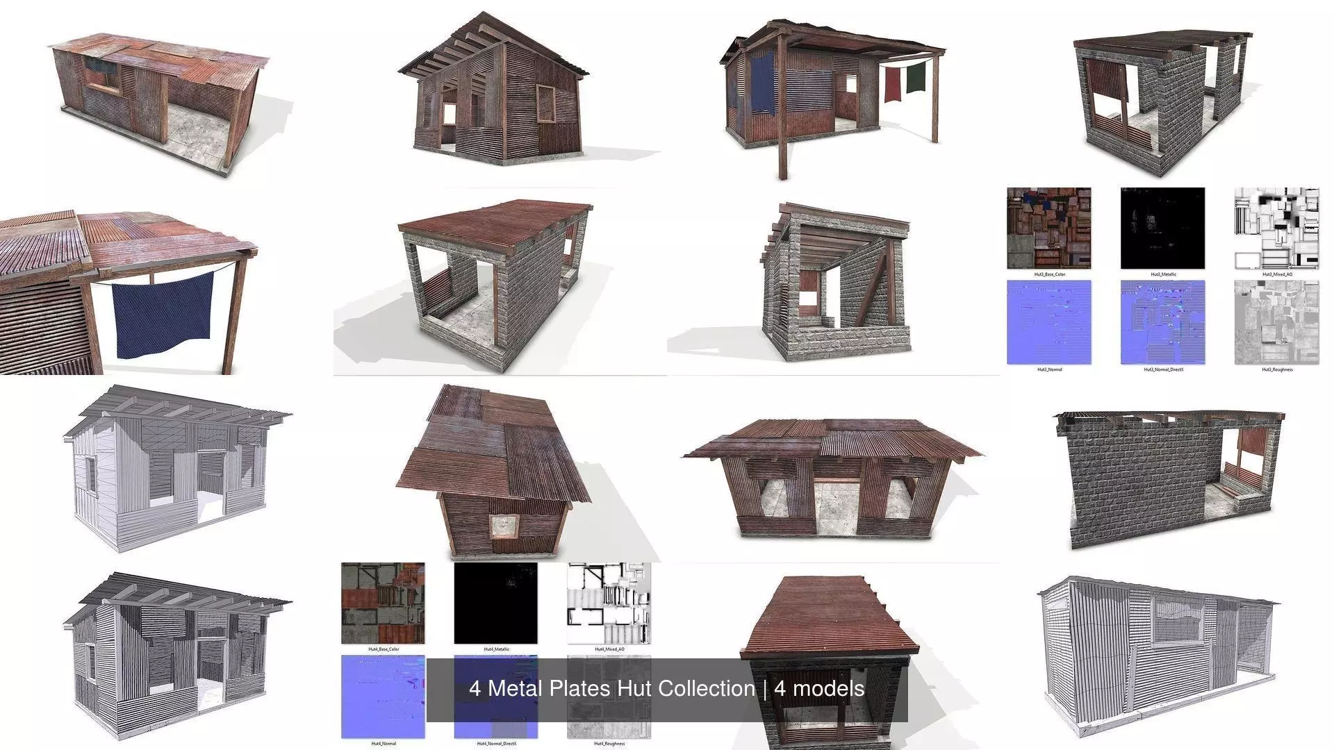 4 Metal Plates Hut Collection _5