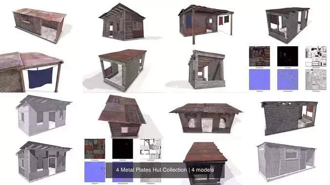 4 Metal Plates Hut Collection