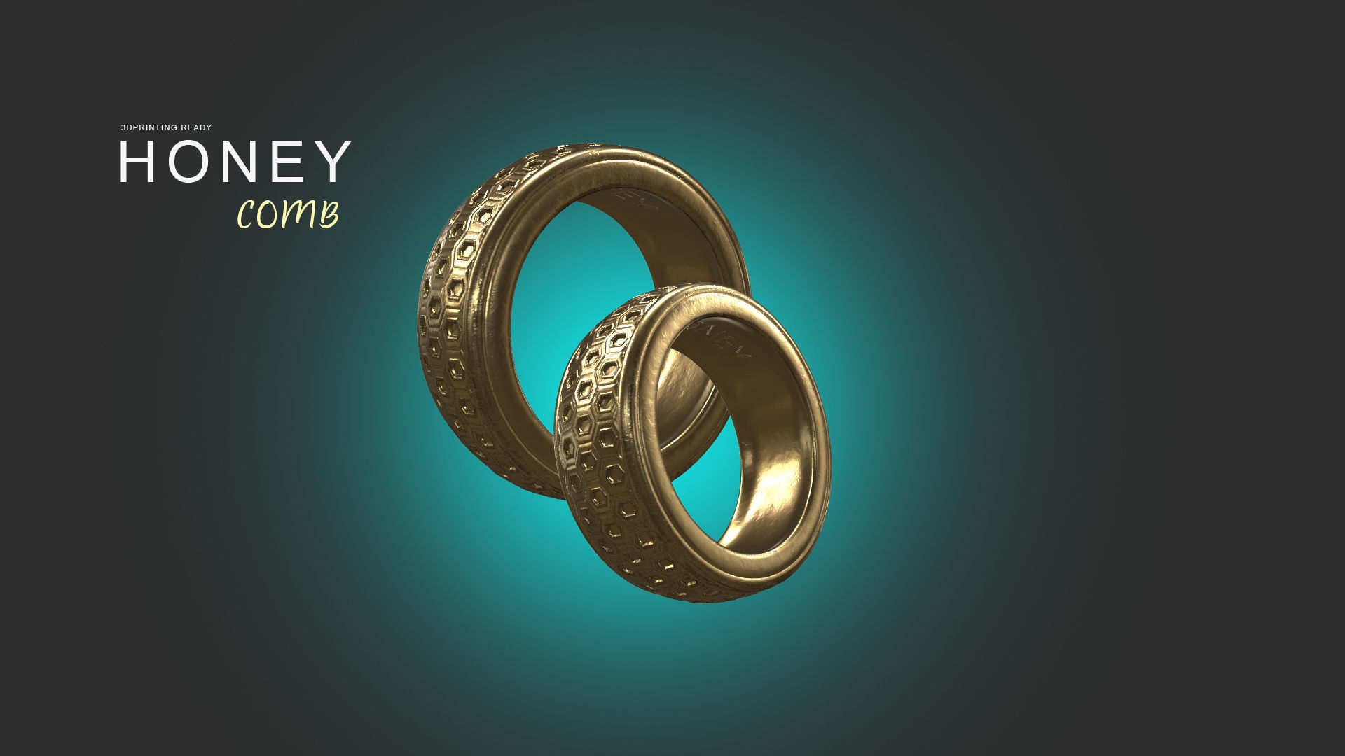 HONEY Comb Ring 3D print model_6