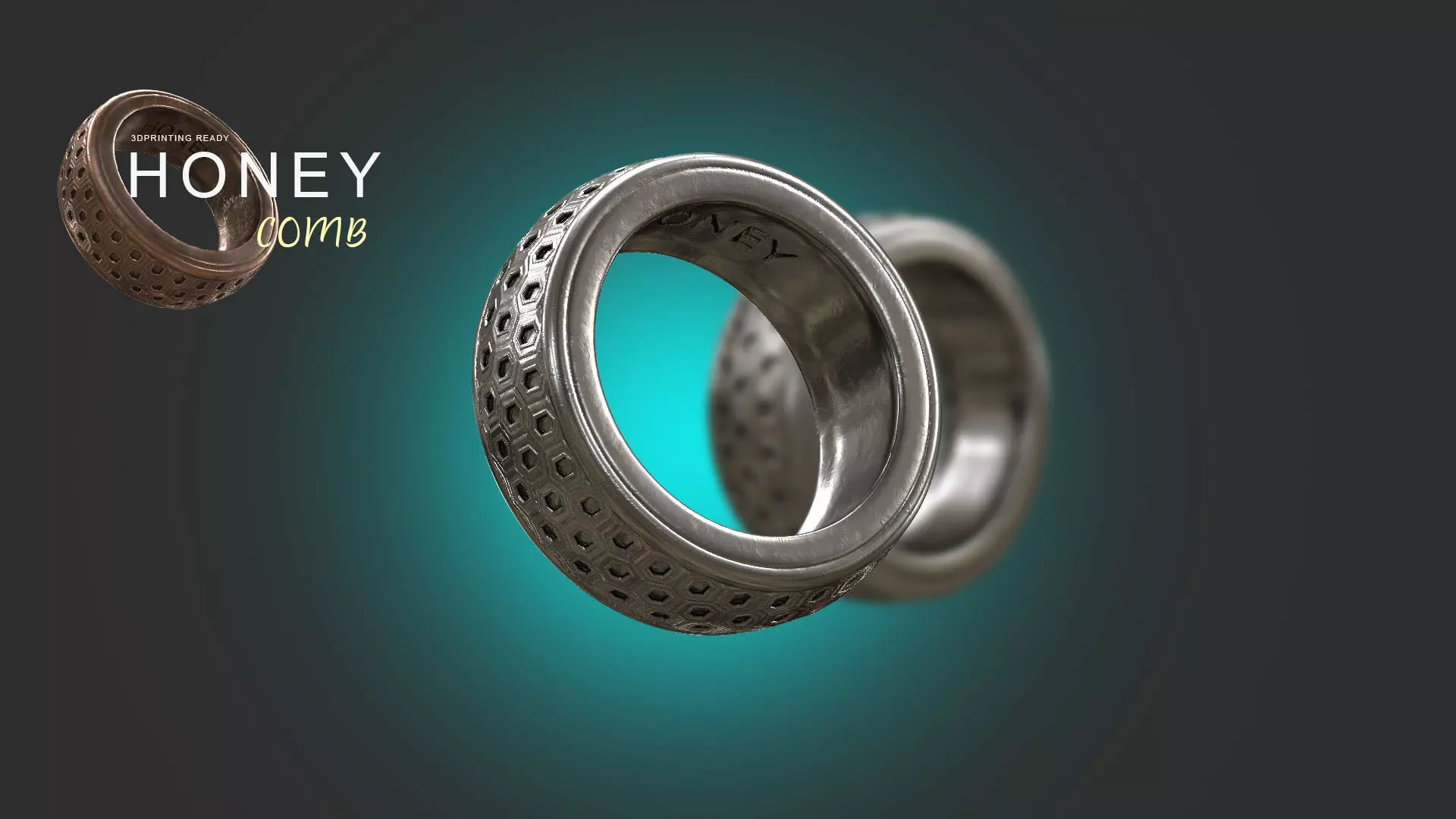 HONEY Comb Ring 3D print model_0