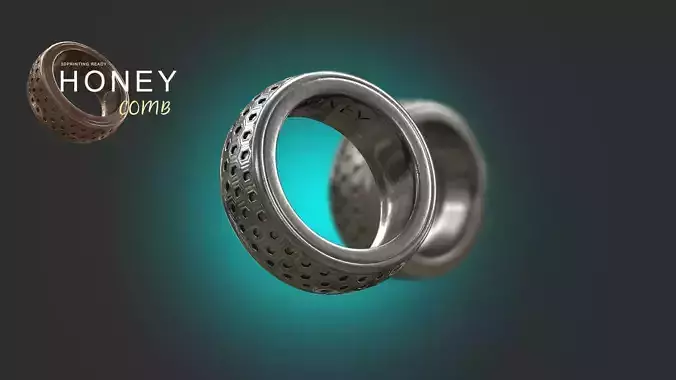 HONEY Comb Ring 3D print model