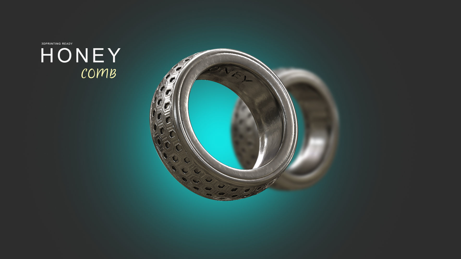 HONEY Comb Ring 3D print model_8