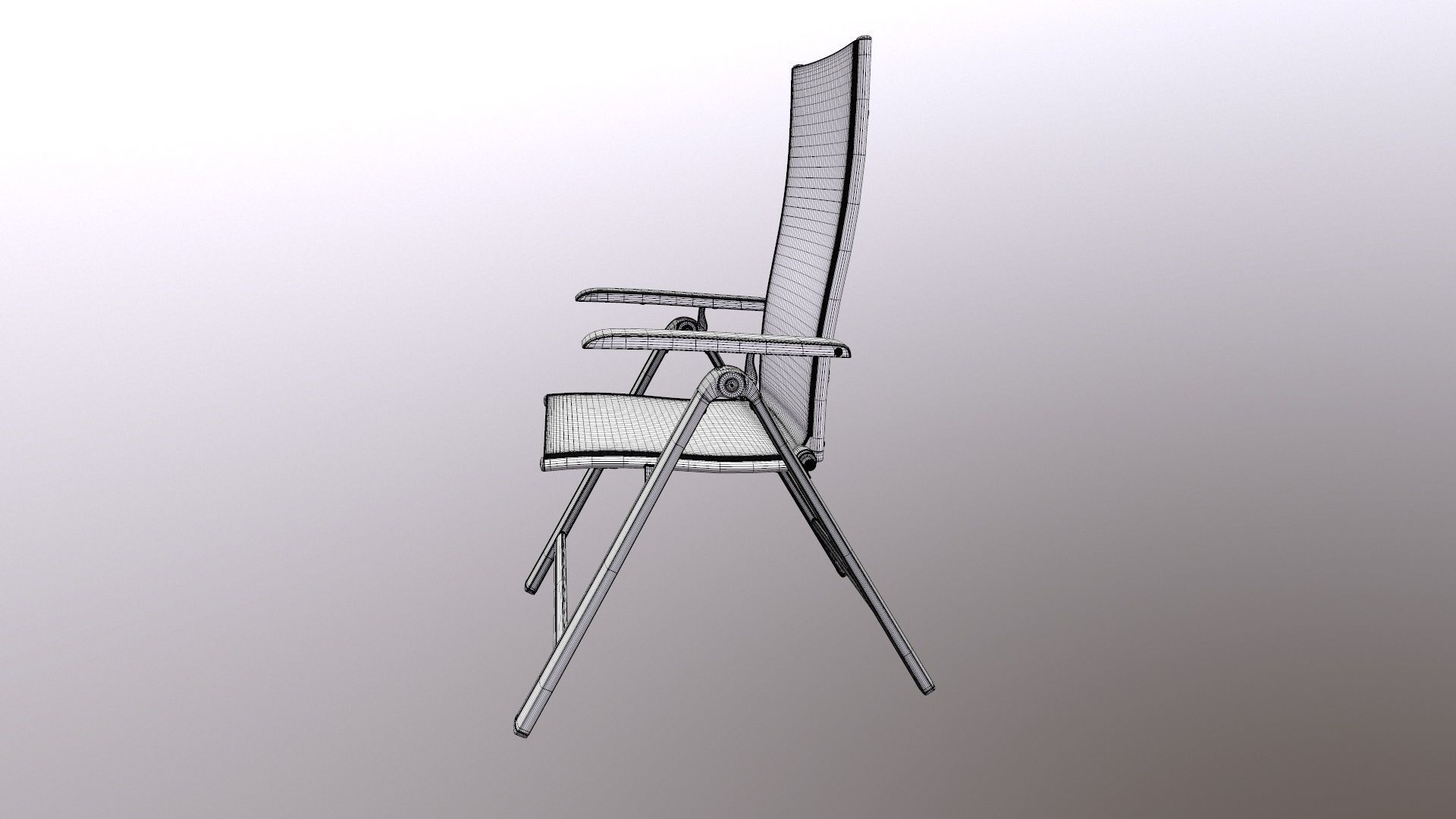 Folding Chair with Armrests 3D model_15