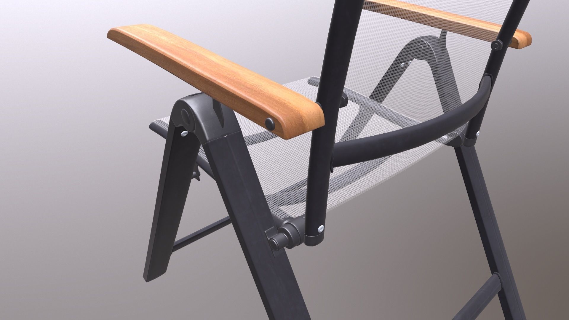 Folding Chair with Armrests 3D model_10