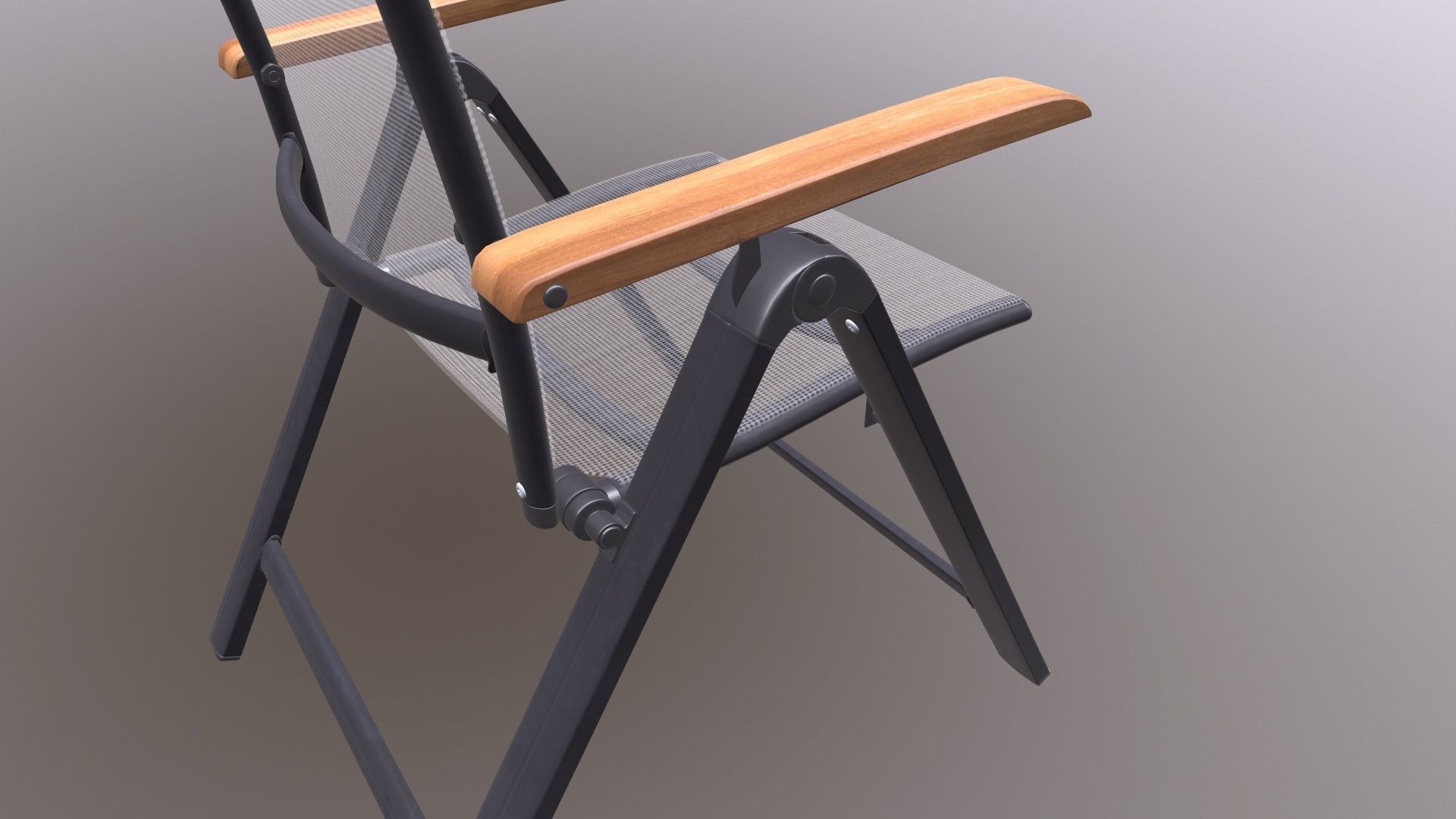 Folding Chair with Armrests 3D model_9