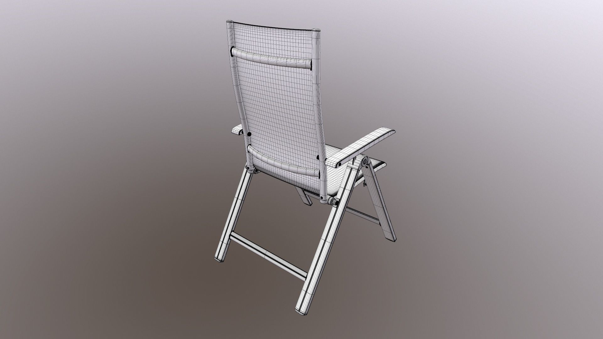 Folding Chair with Armrests 3D model_17