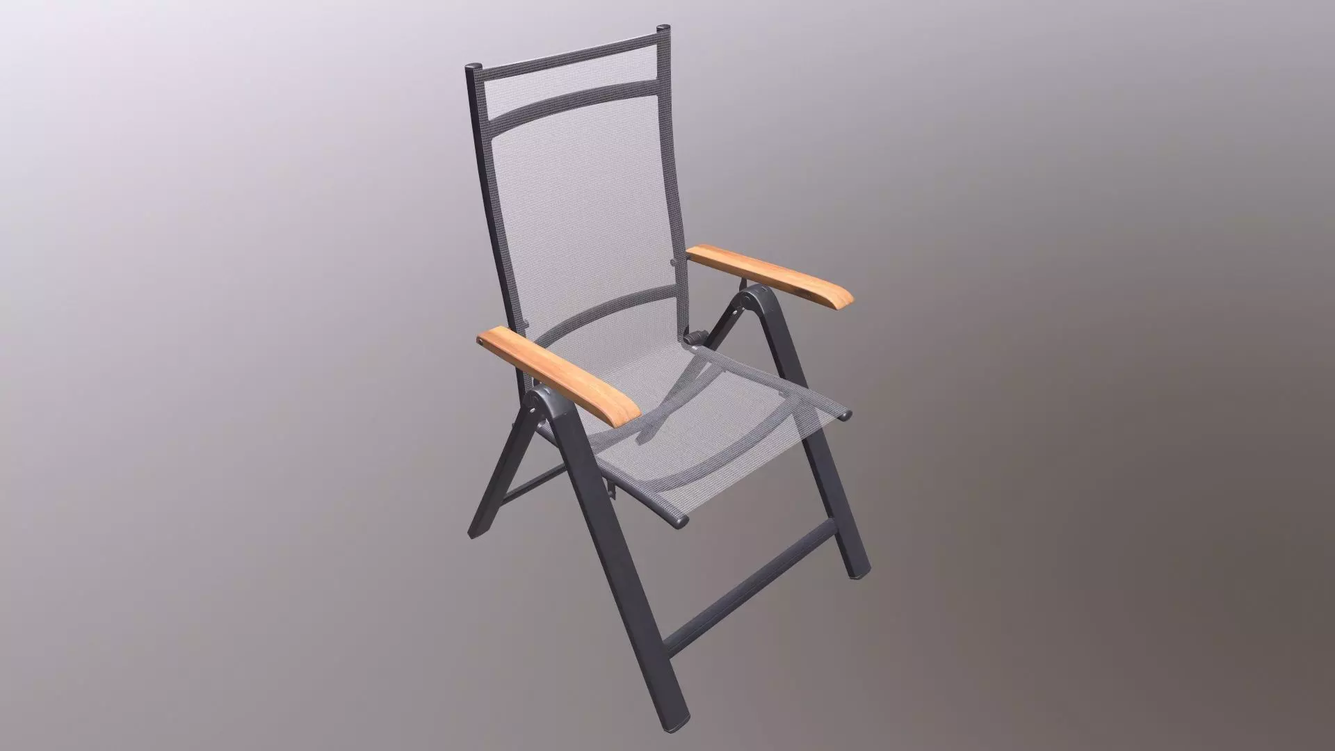 Folding Chair with Armrests 3D model_0