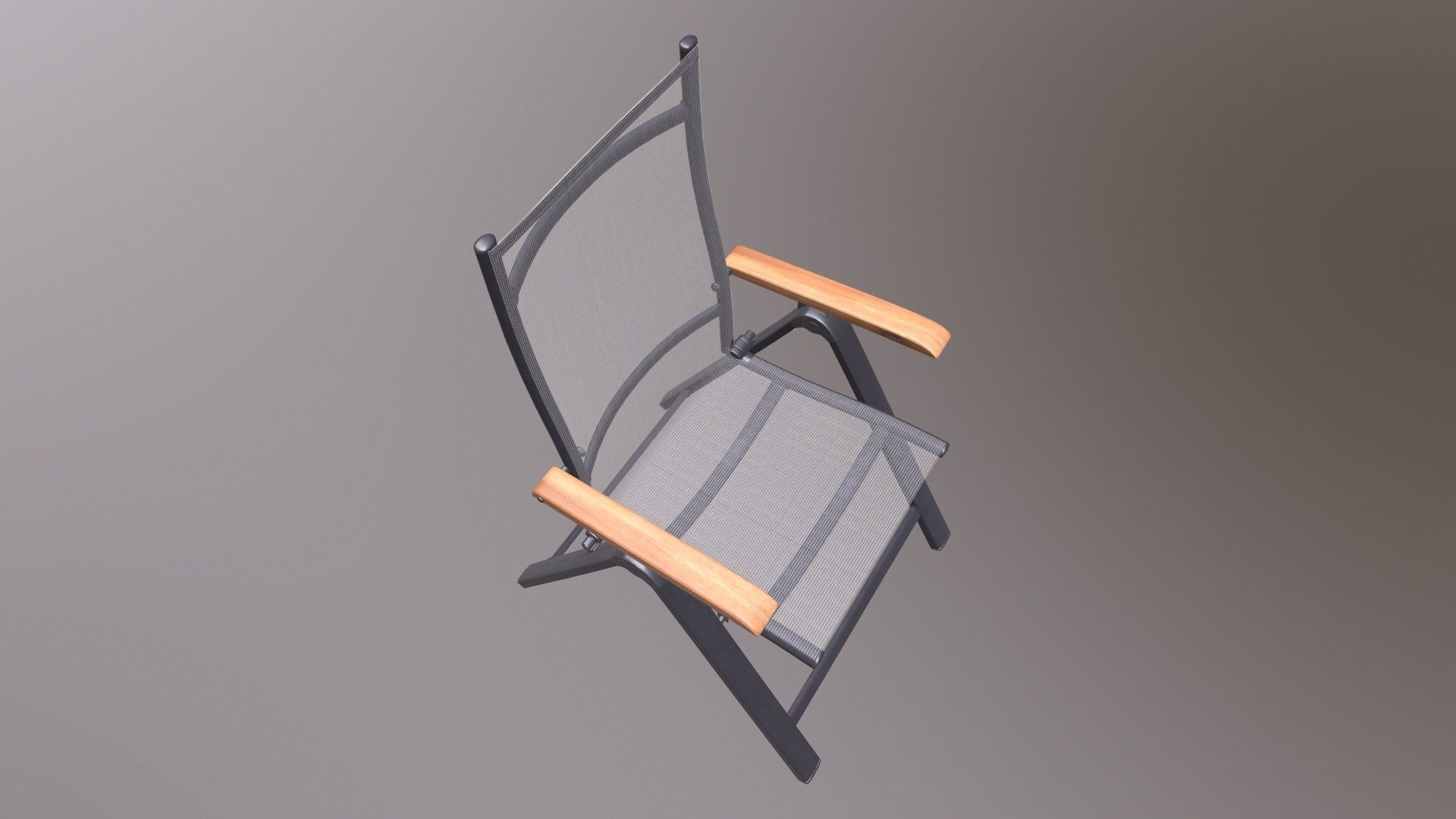 Folding Chair with Armrests 3D model_7