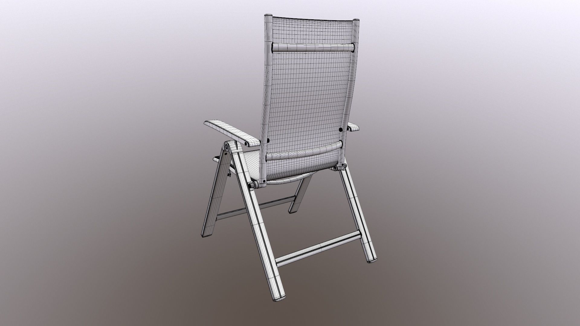 Folding Chair with Armrests 3D model_16