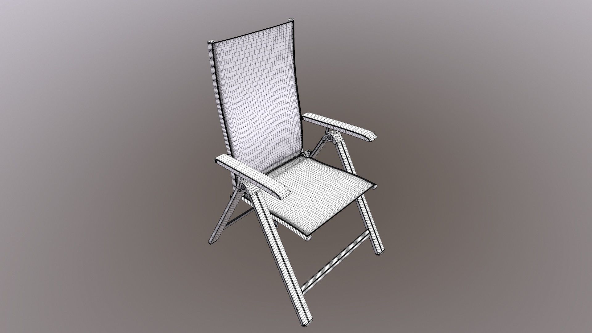 Folding Chair with Armrests 3D model_13