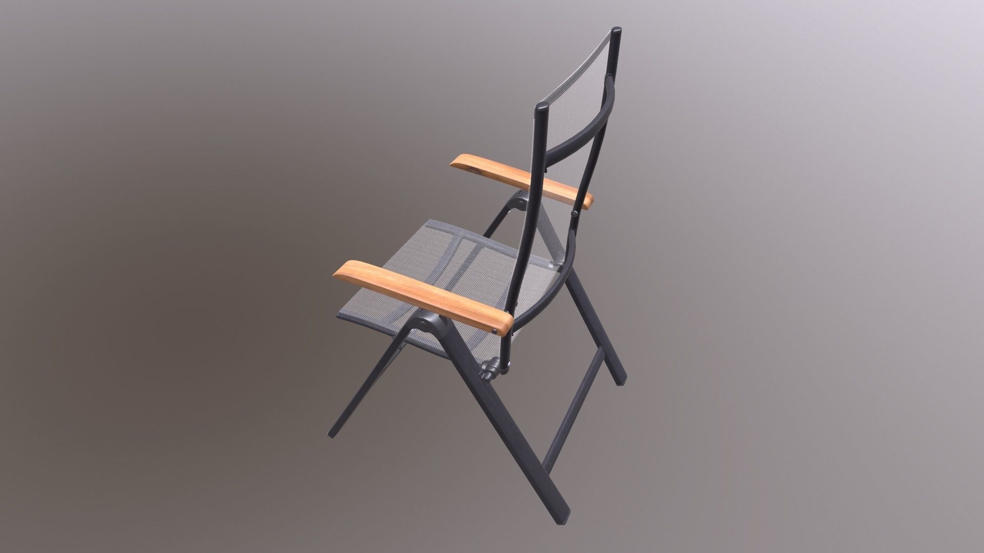 Folding Chair with Armrests 3D model_4