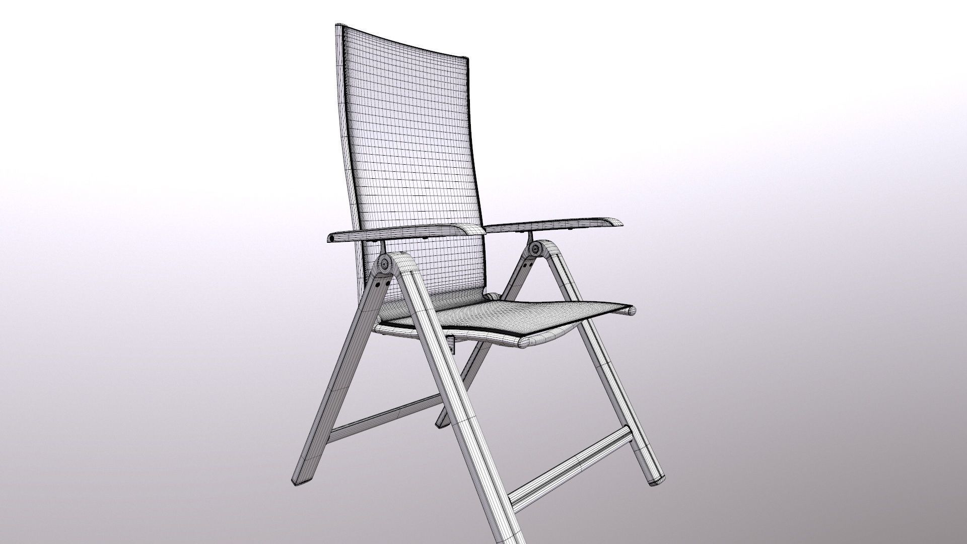 Folding Chair with Armrests 3D model_19