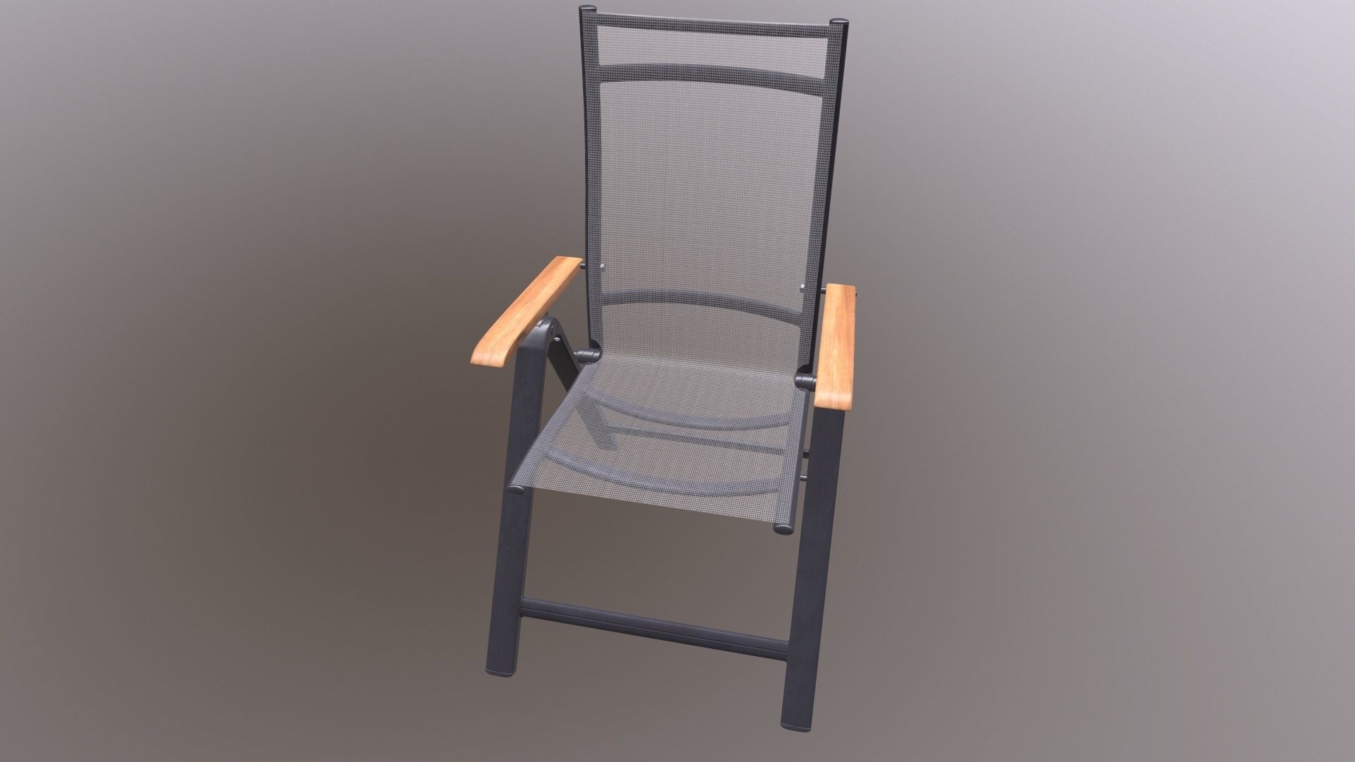 Folding Chair with Armrests 3D model_2