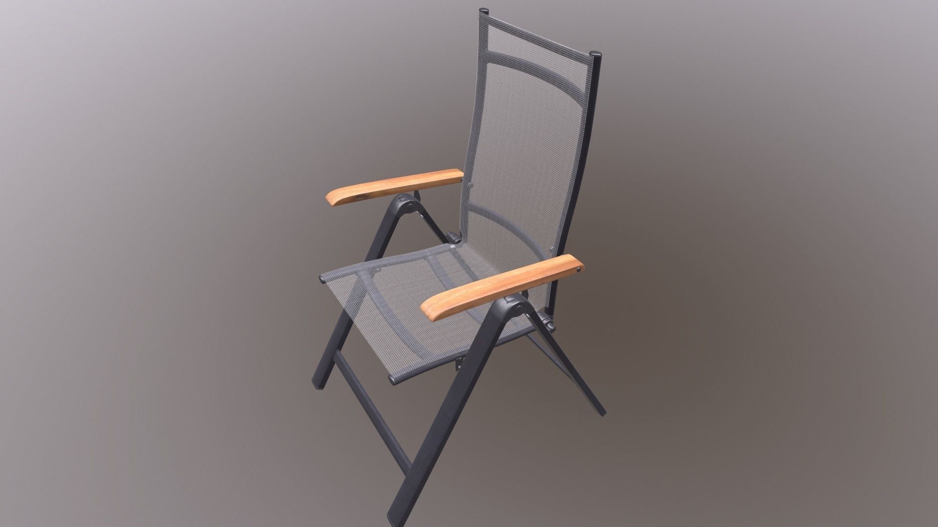 Folding Chair with Armrests 3D model_3