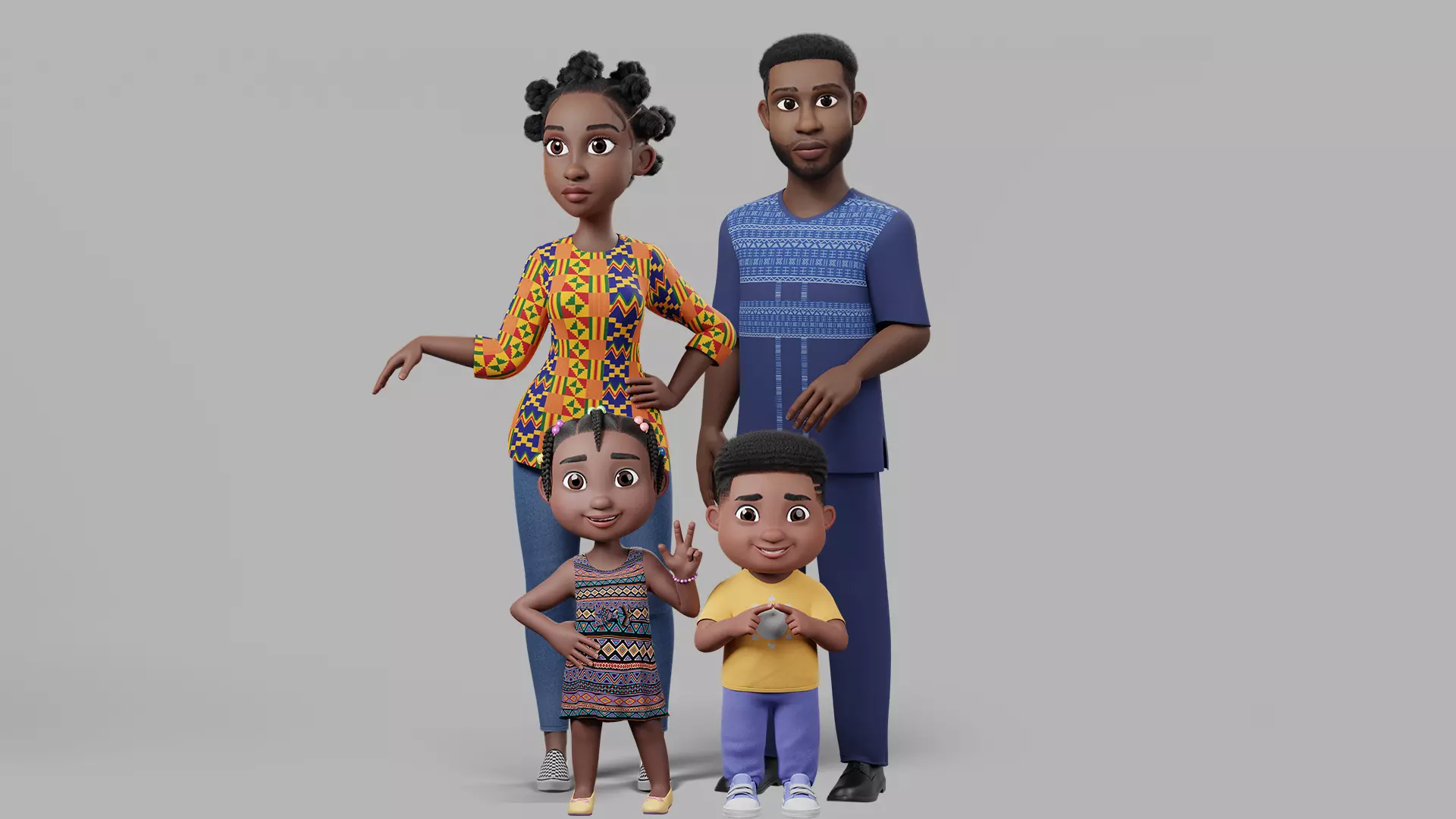 African Family 3D Model Collection_0