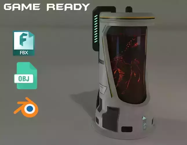 SCI-FI Capsule Low-poly 3D model