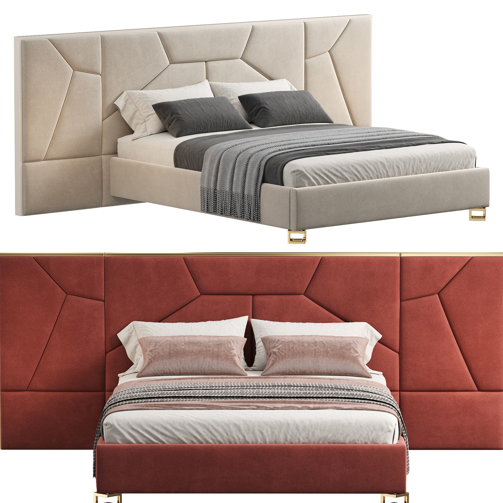 Bed Colection 1 - 4 Items 3D model  3D model_11