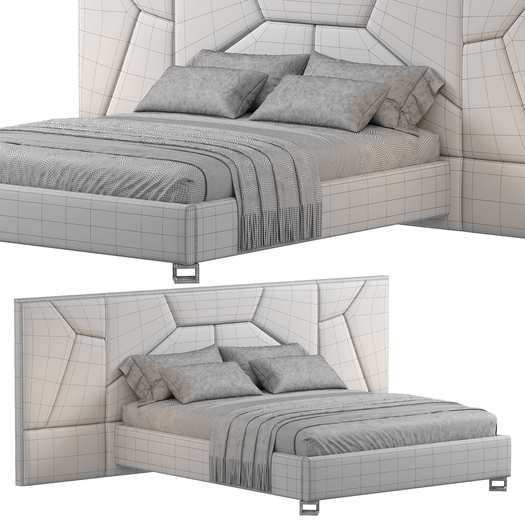 Bed Colection 1 - 4 Items 3D model  3D model_19