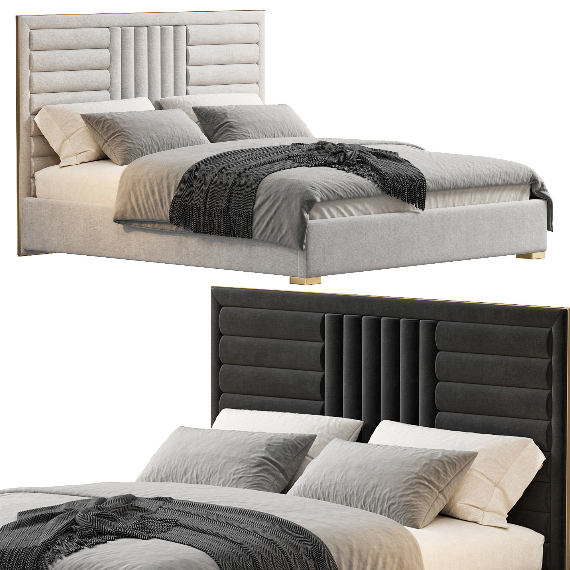 Bed Colection 1 - 4 Items 3D model  3D model_15