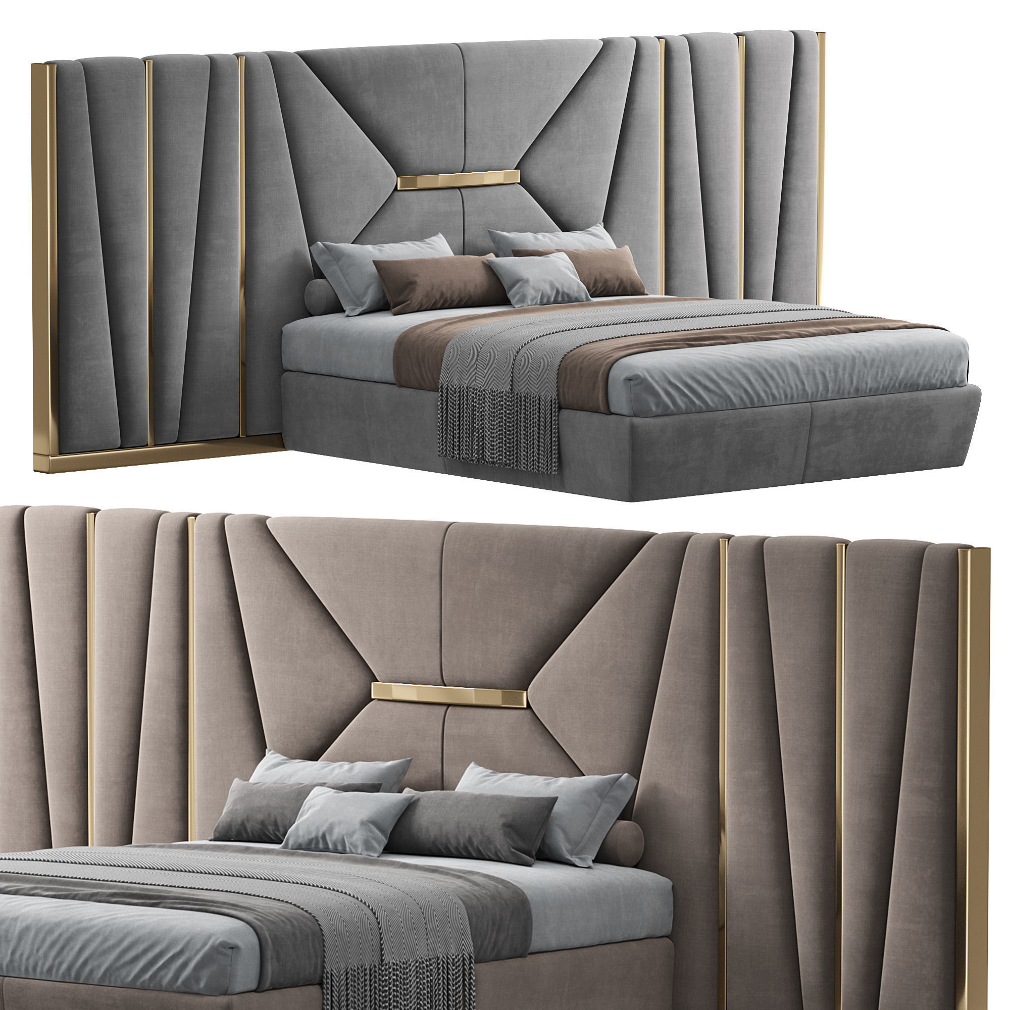 Bed Colection 1 - 4 Items 3D model  3D model_1