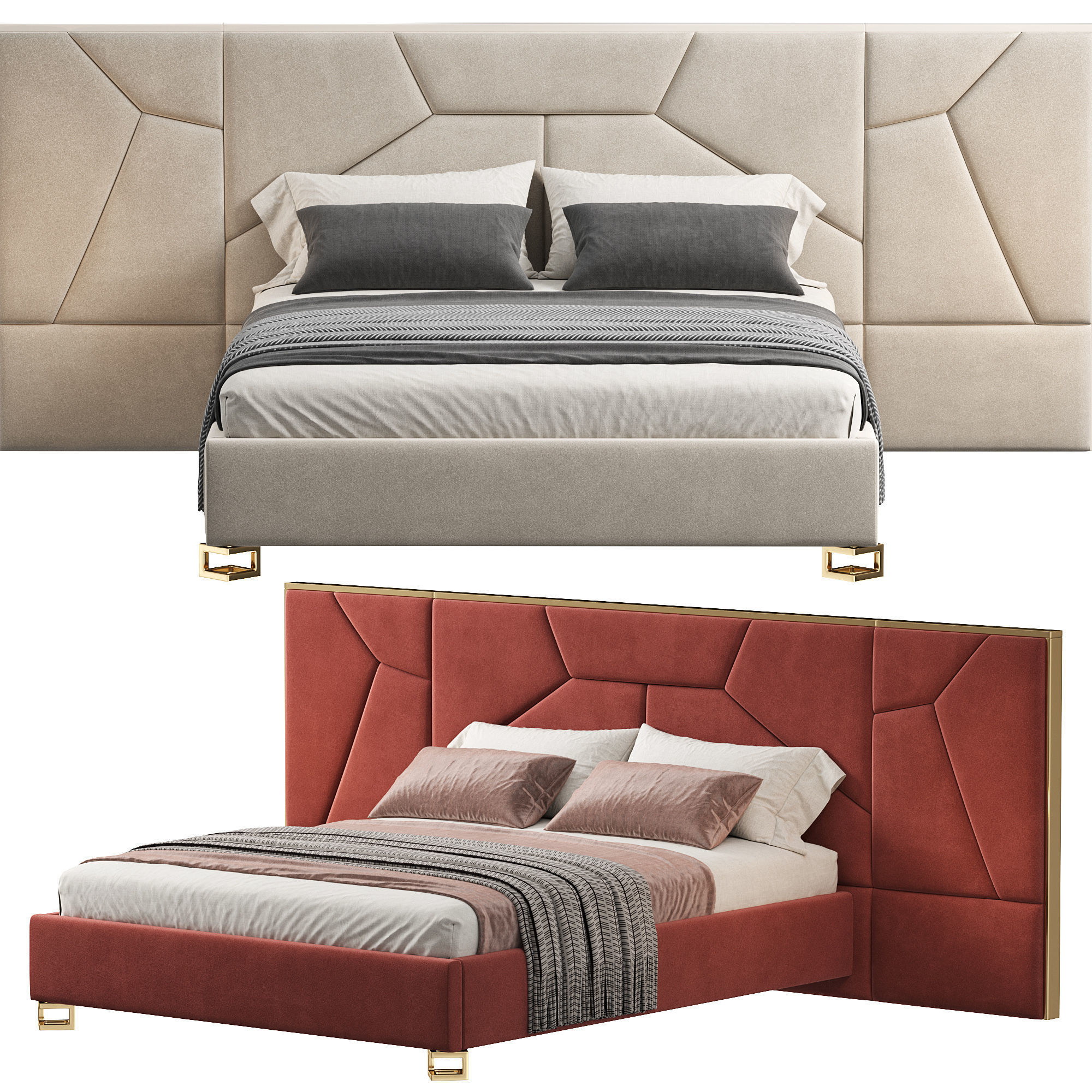 Bed Colection 1 - 4 Items 3D model  3D model_14