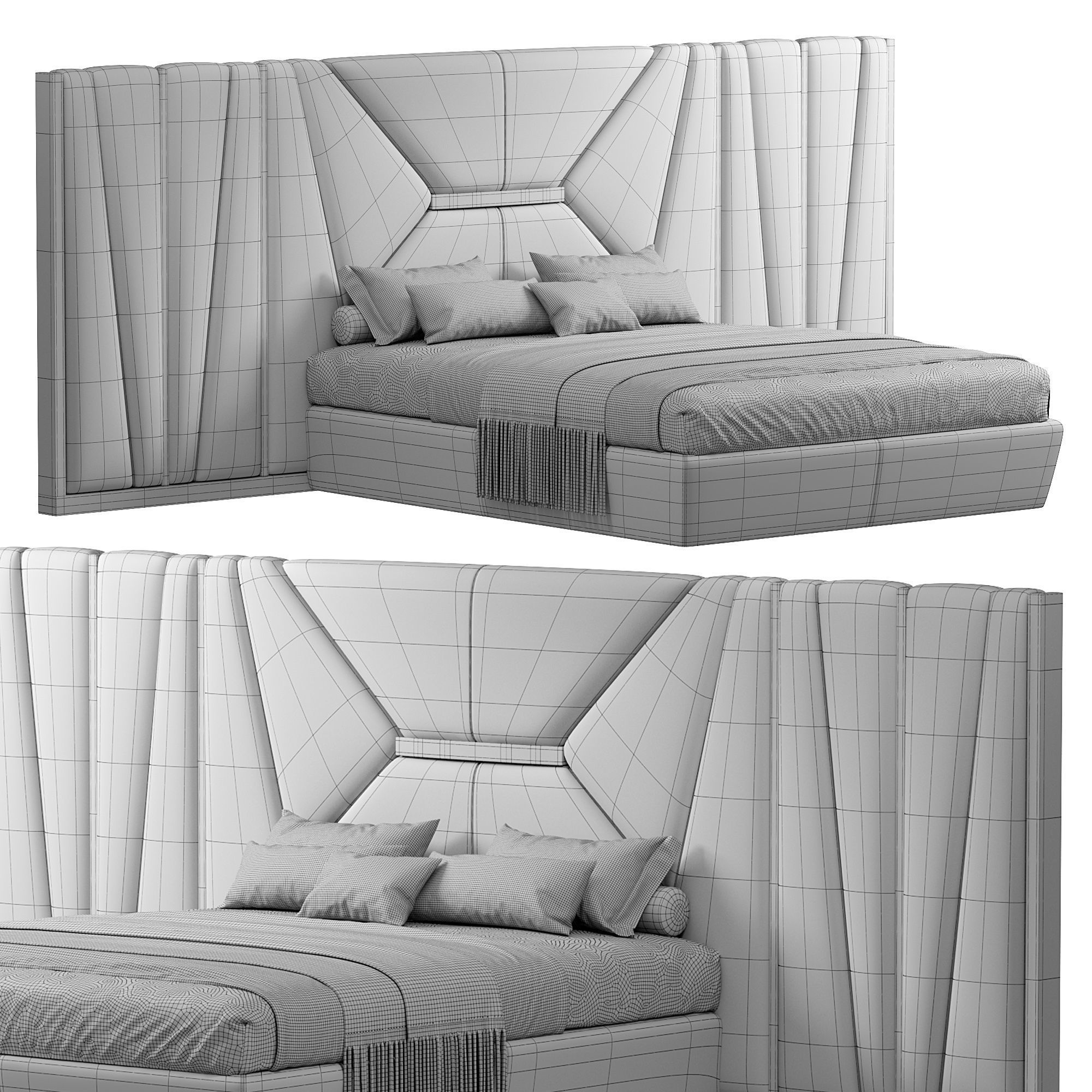 Bed Colection 1 - 4 Items 3D model  3D model_17