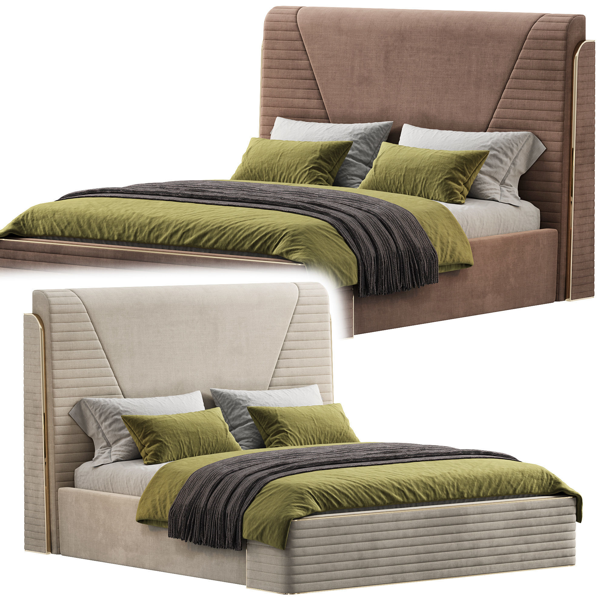 Bed Colection 1 - 4 Items 3D model  3D model_2