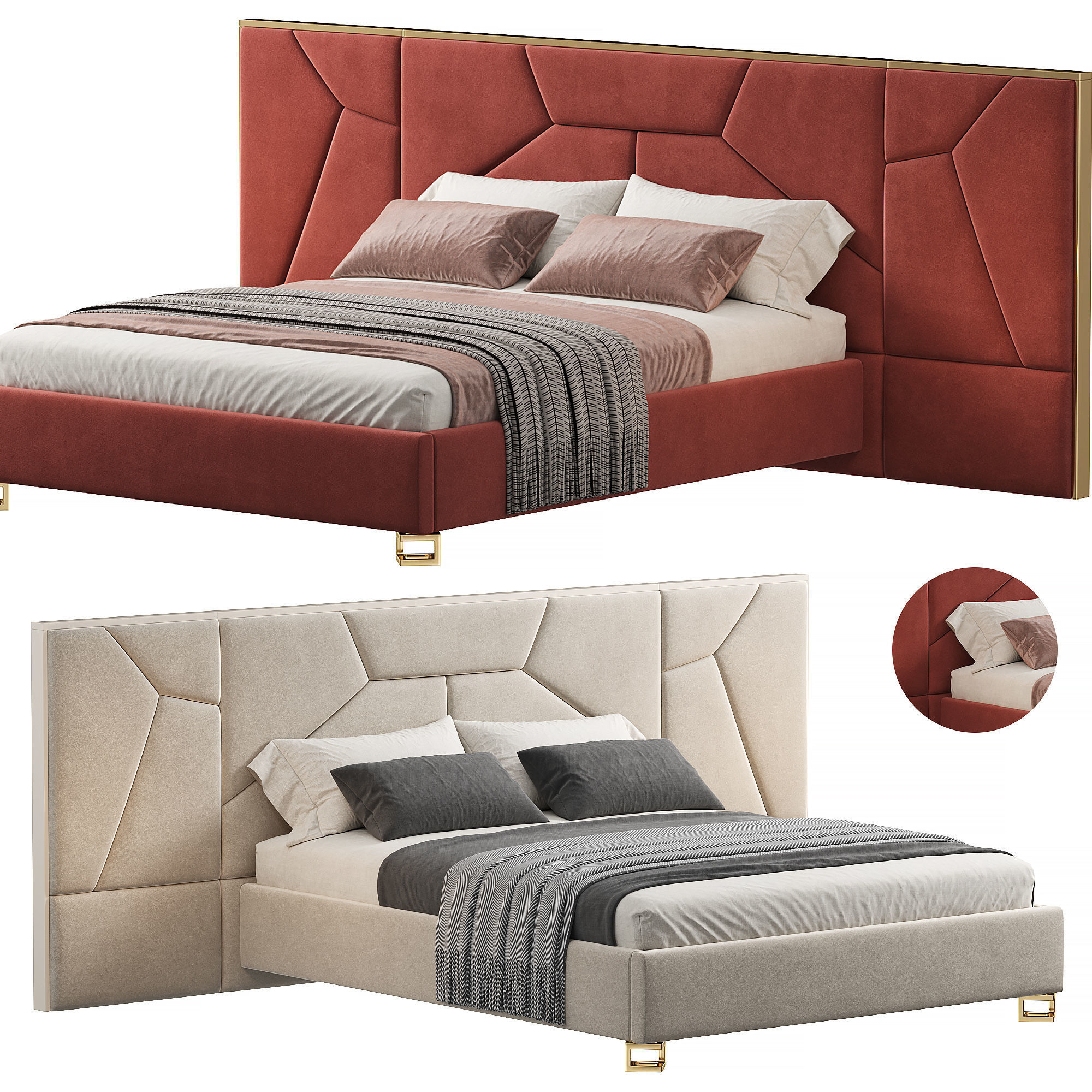Bed Colection 1 - 4 Items 3D model  3D model_3