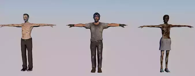 Zombie collection Free low-poly 3D model