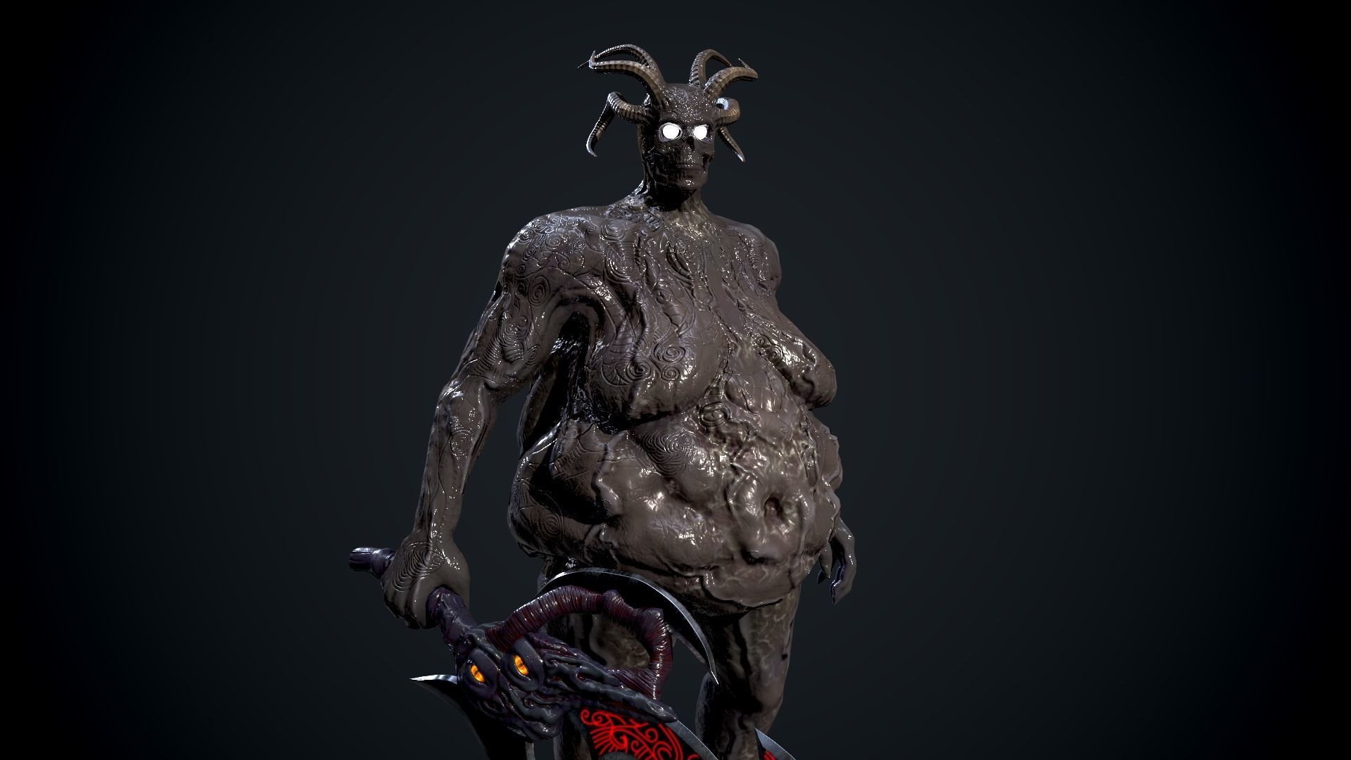 Fat demon Low-poly 3D model_10