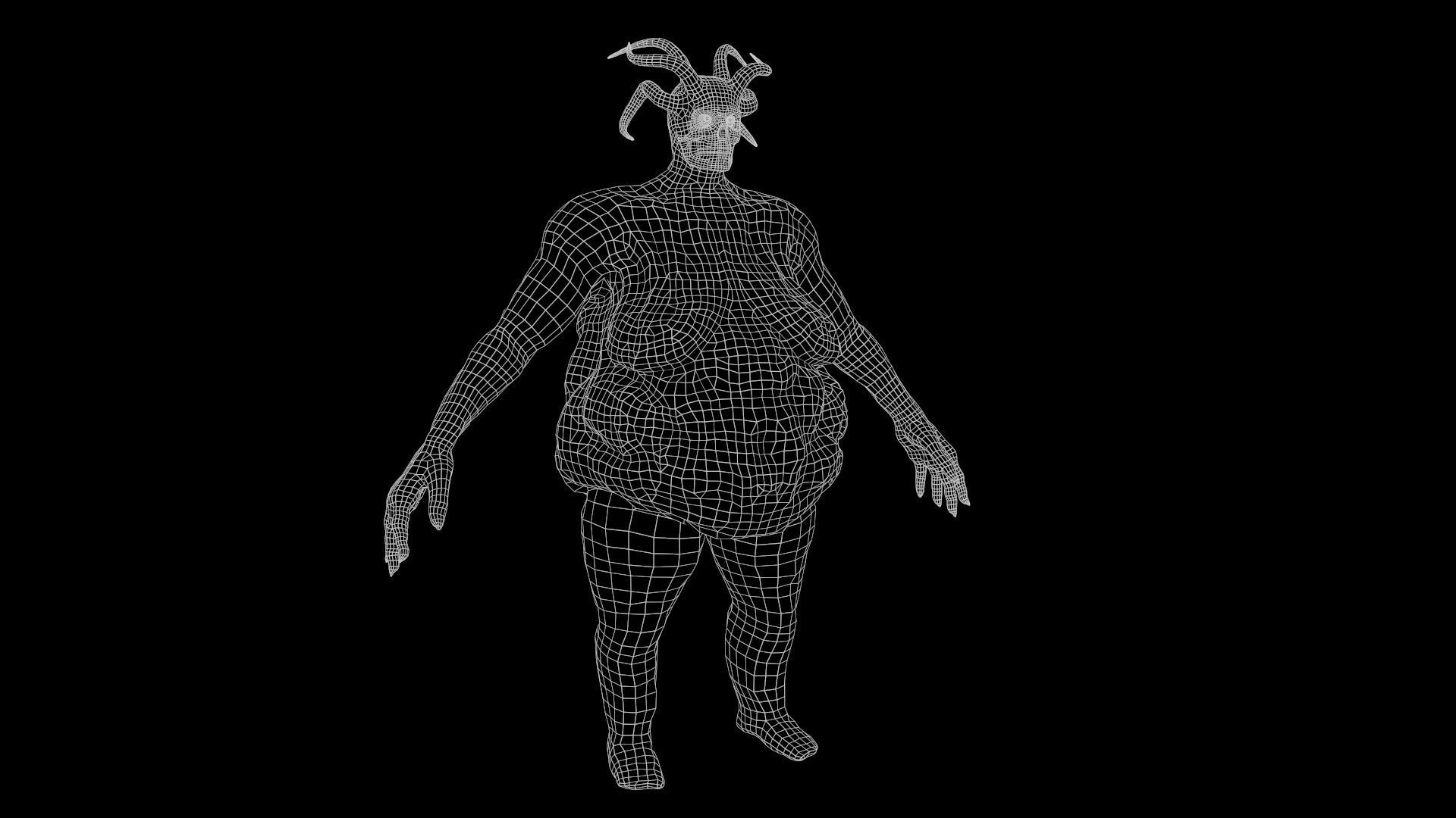 Fat demon Low-poly 3D model_12
