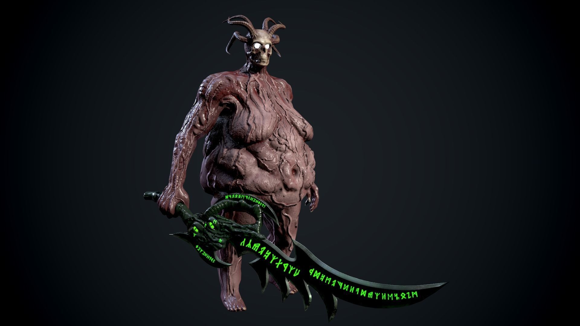 Fat demon Low-poly 3D model_9