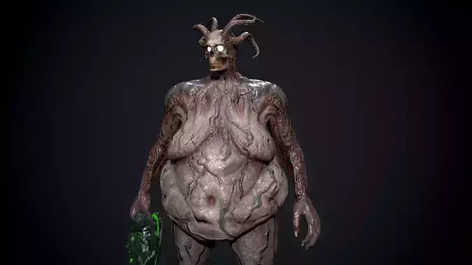 Fat demon Low-poly 3D model