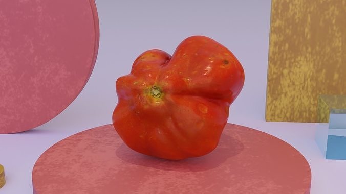 Tomato 04 Low-poly 3D model 2