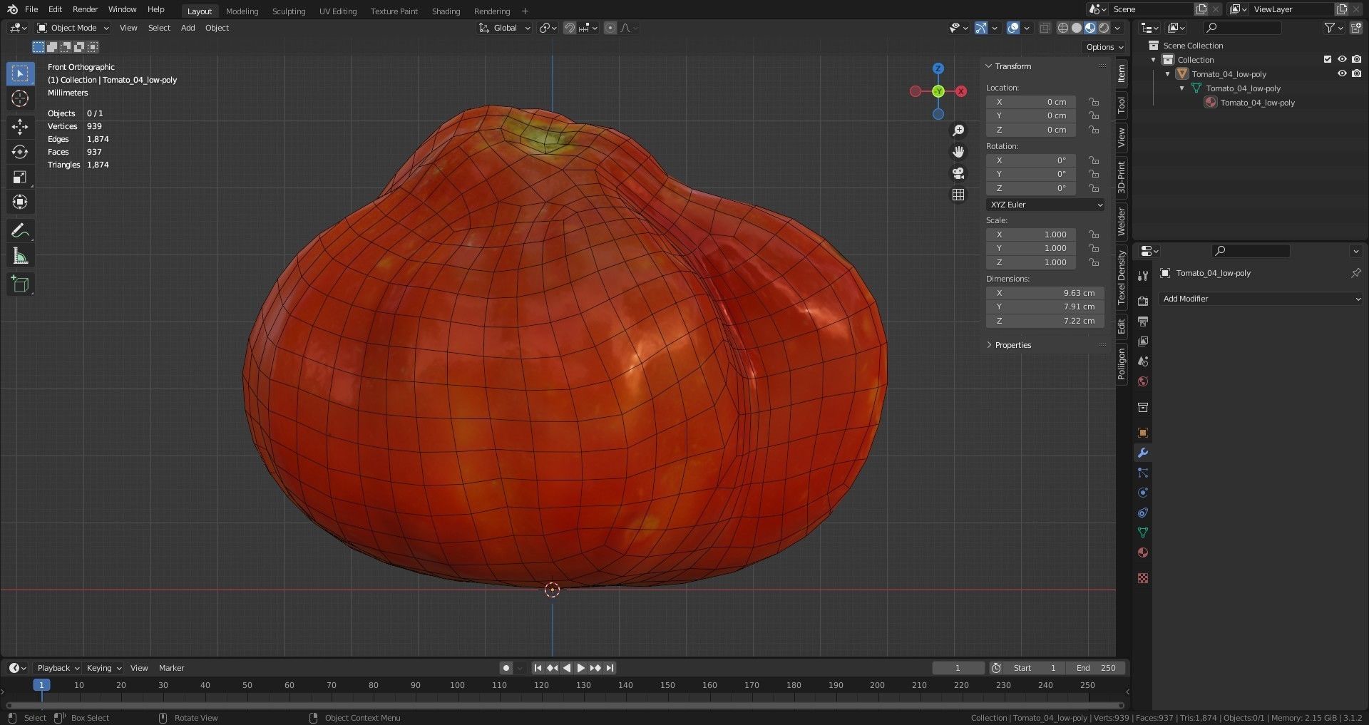Tomato 04 Low-poly 3D model_35