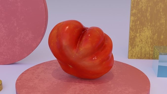 Tomato 04 Low-poly 3D model 7