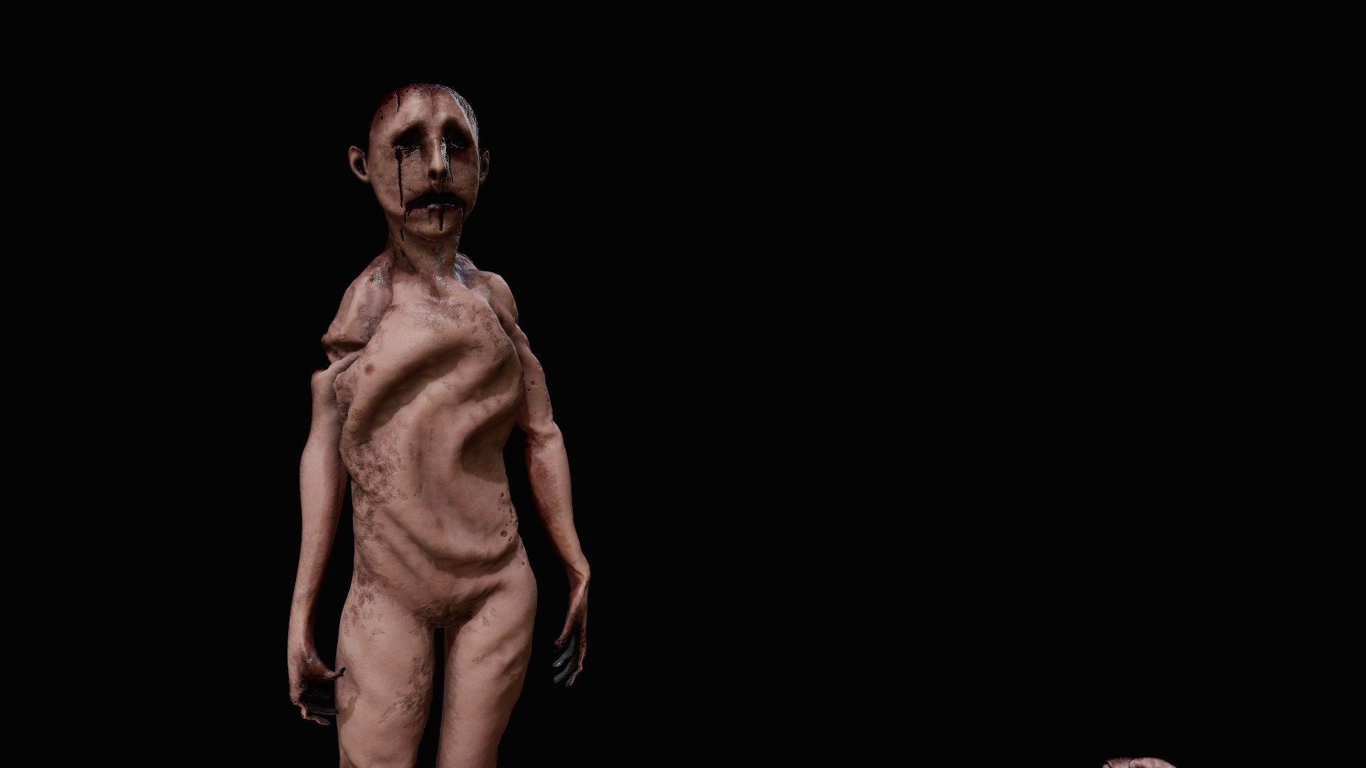 Skinned Humans Super Creepy GORE Low-poly 3D model_3