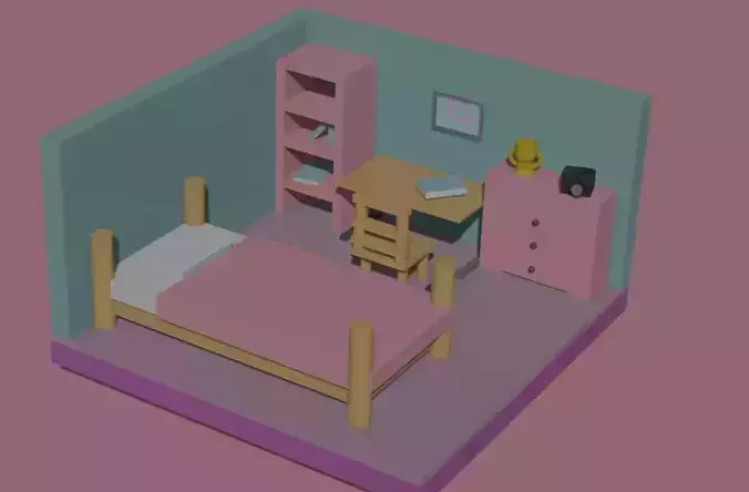 Soft pink and blue children bedroom