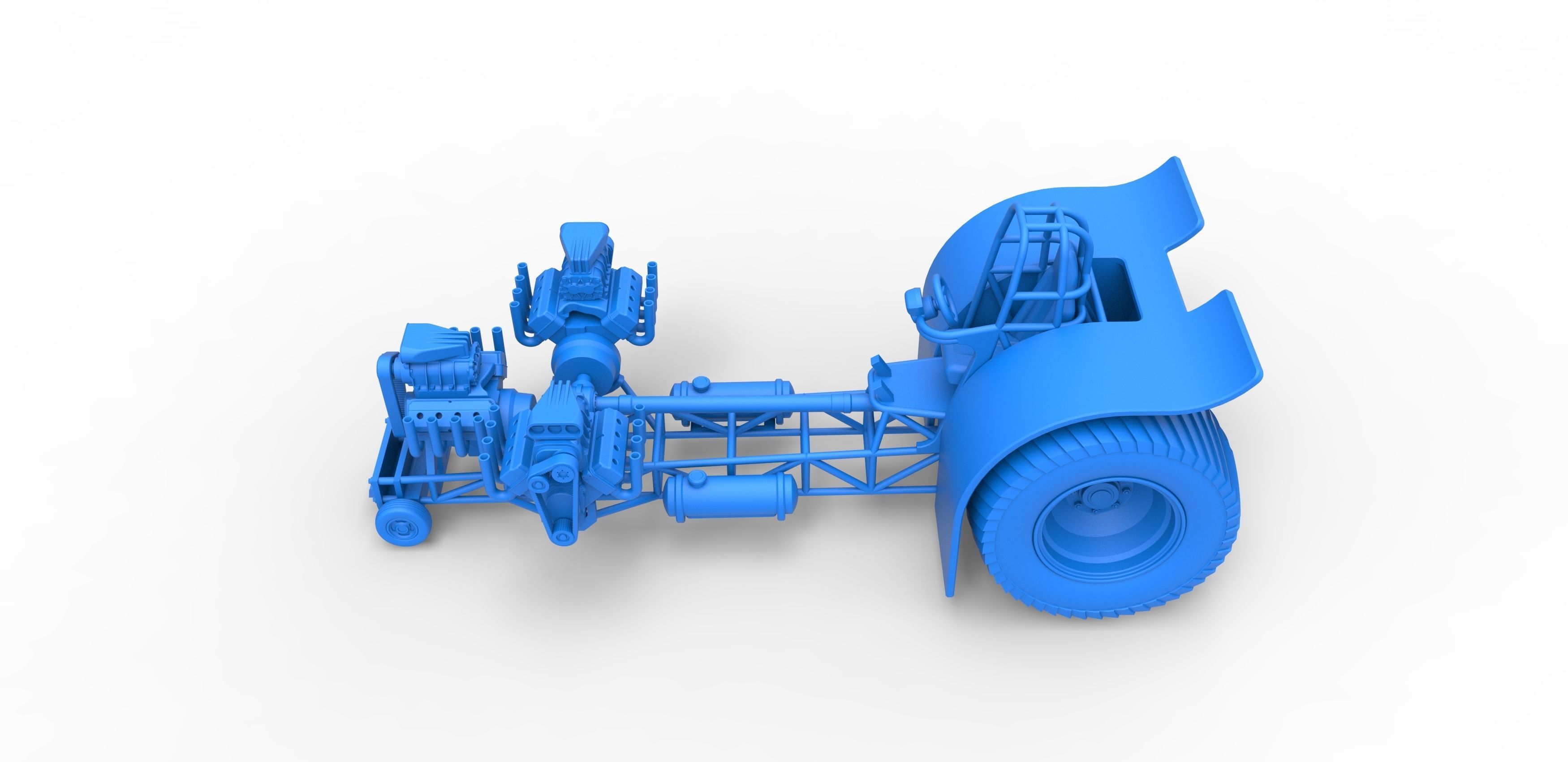 Pulling tractor with 3 V8 Version 5 Scale 1 to 25 3D print model_21