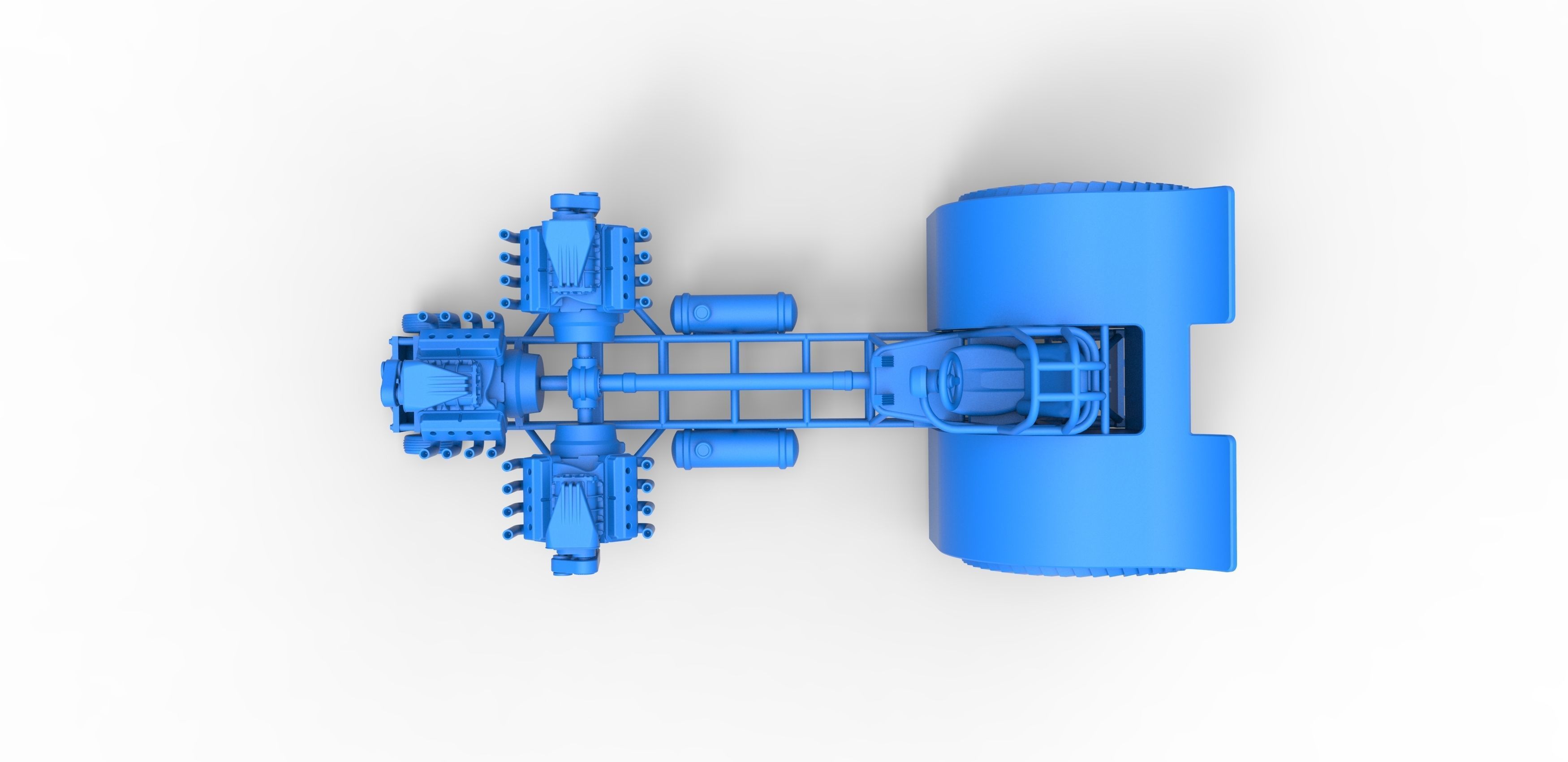 Pulling tractor with 3 V8 Version 5 Scale 1 to 25 3D print model_22