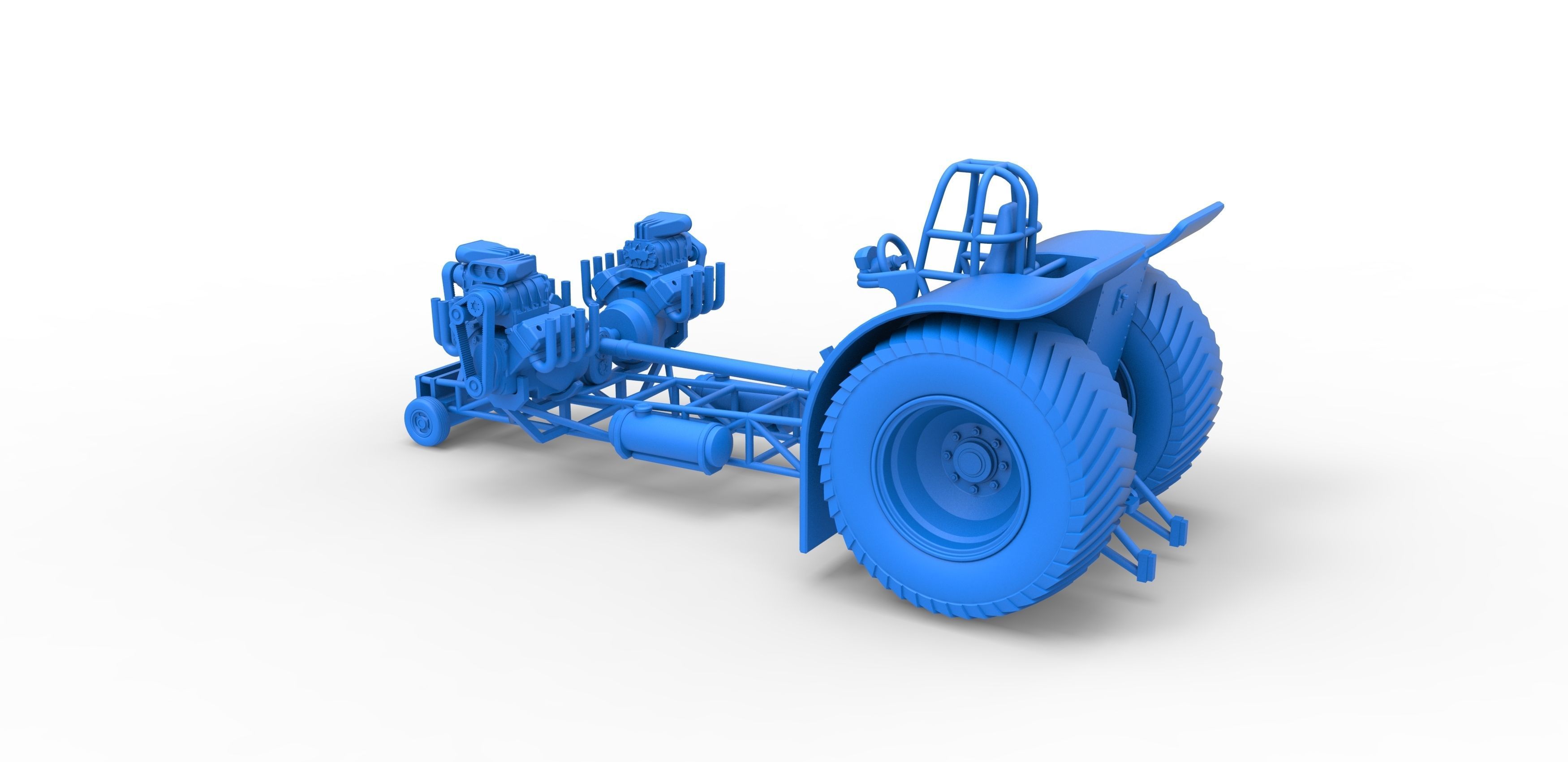 Pulling tractor with 3 V8 Version 5 Scale 1 to 25 3D print model_23