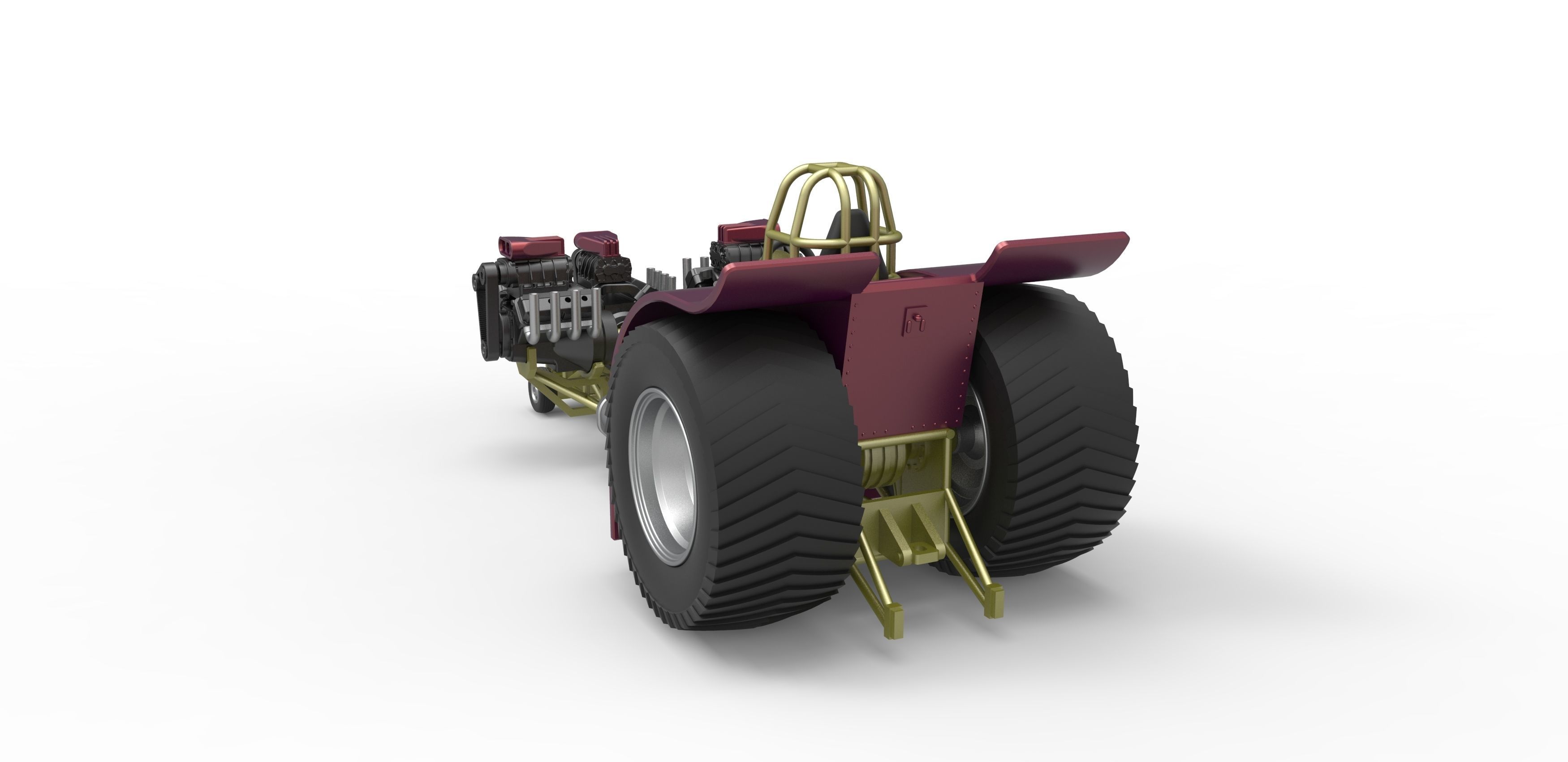 Pulling tractor with 3 V8 Version 5 Scale 1 to 25 3D print model_11