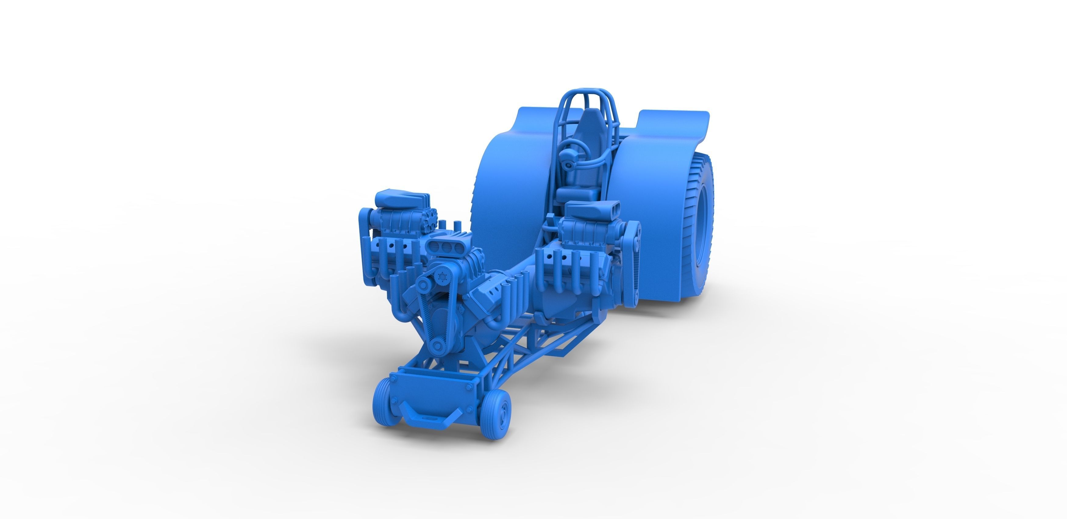 Pulling tractor with 3 V8 Version 5 Scale 1 to 25 3D print model_16