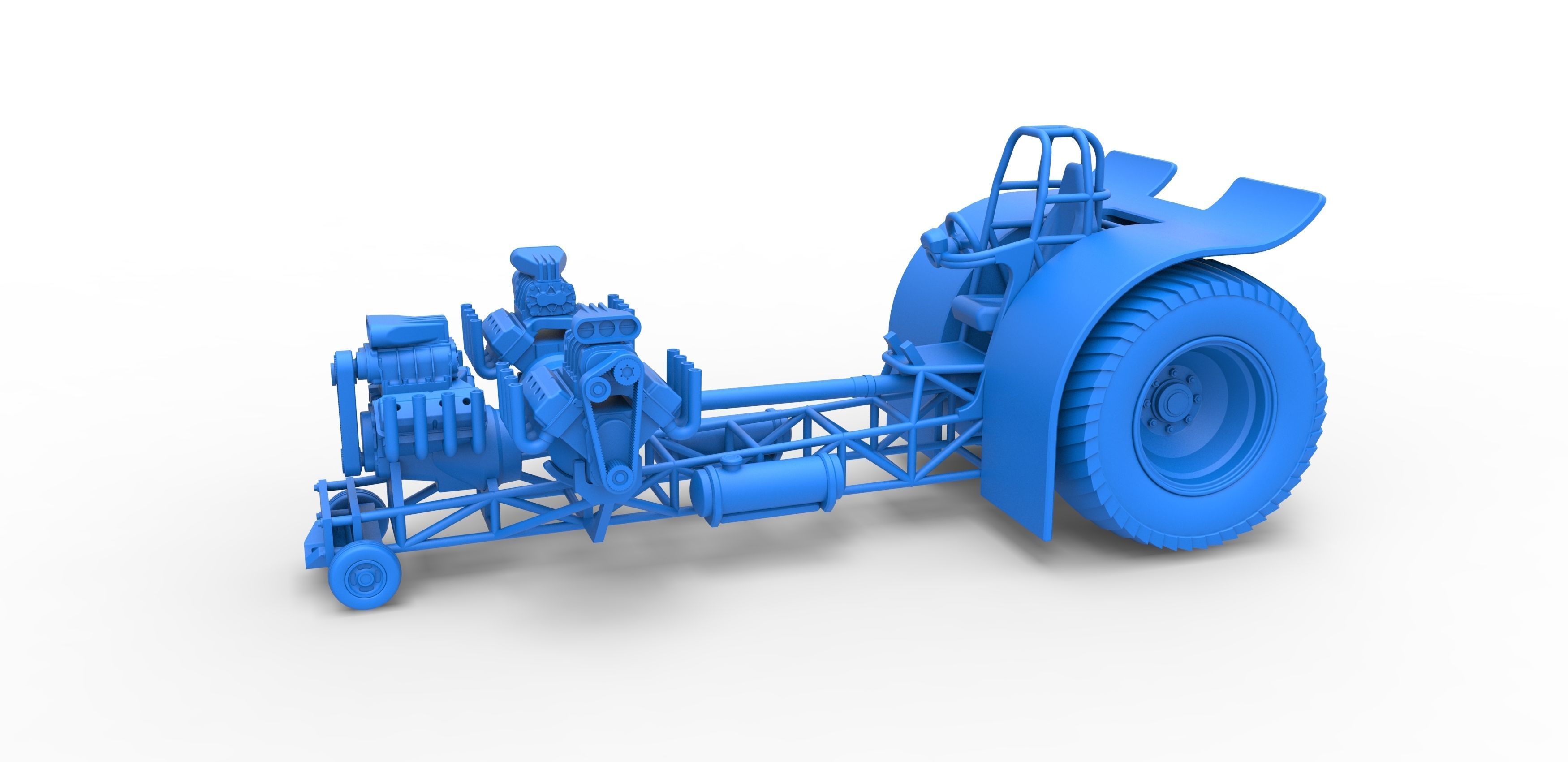 Pulling tractor with 3 V8 Version 5 Scale 1 to 25 3D print model_14