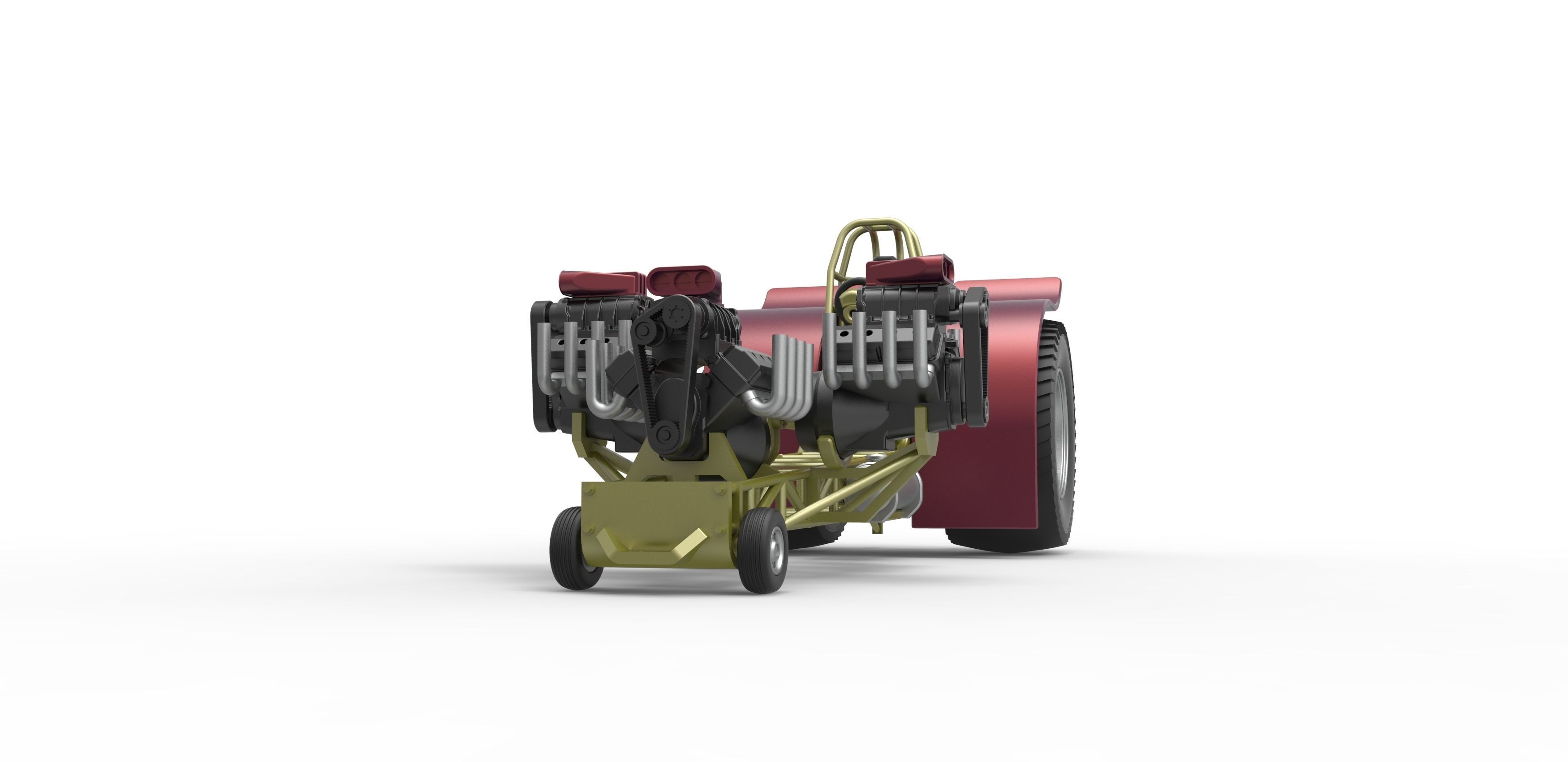 Pulling tractor with 3 V8 Version 5 Scale 1 to 25 3D print model_4