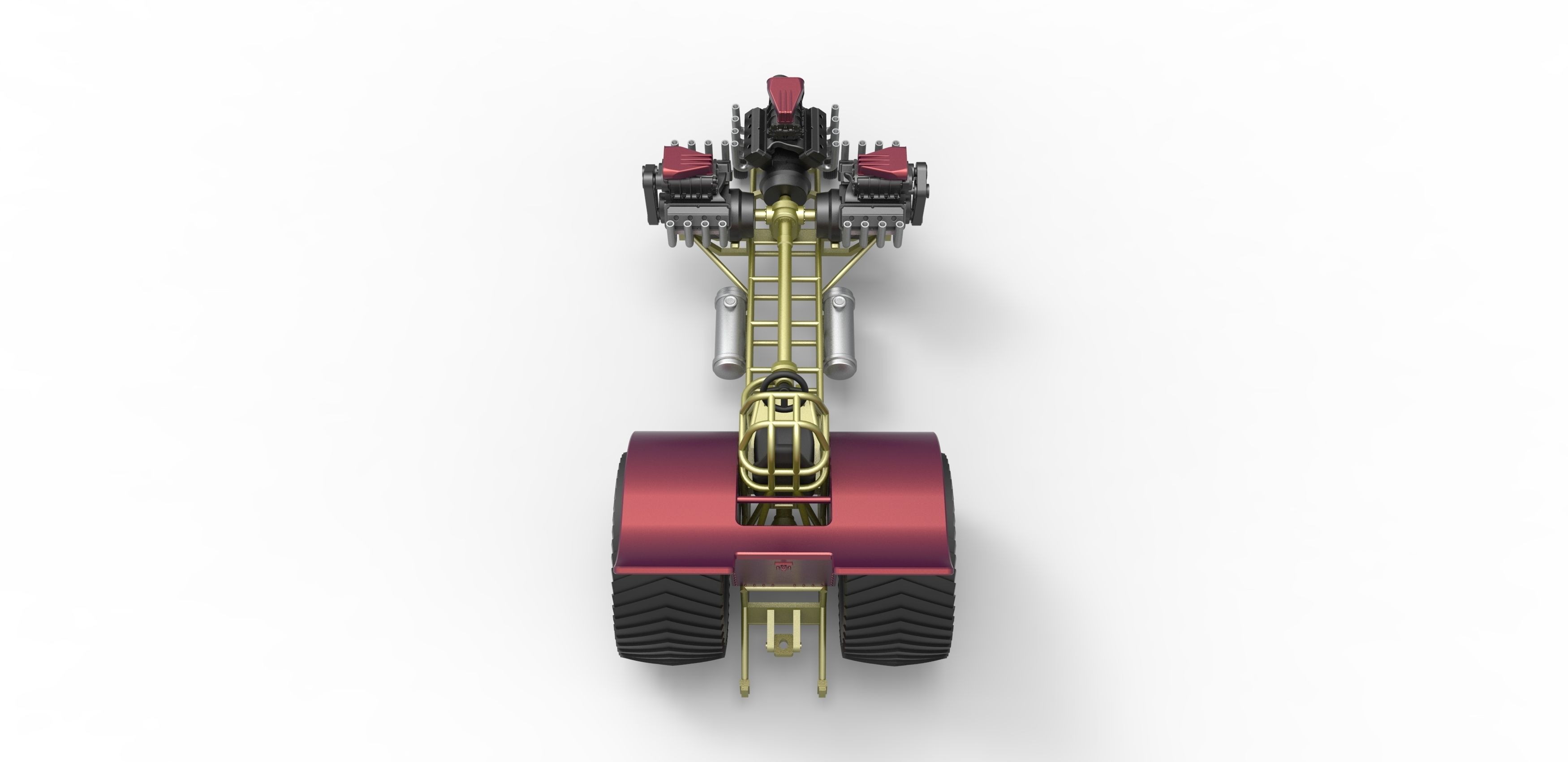 Pulling tractor with 3 V8 Version 5 Scale 1 to 25 3D print model_12