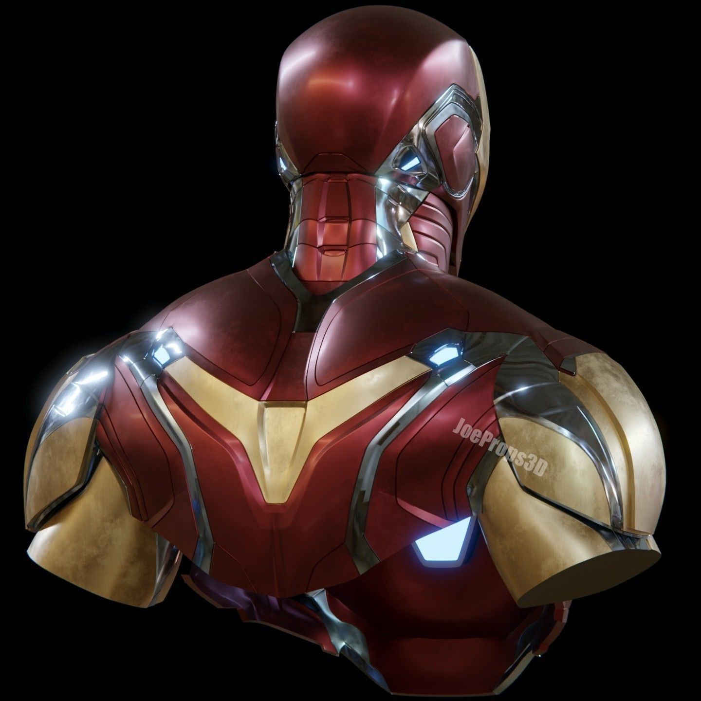 FREE Highly Accurate Iron Man Mark 85 Bust STL Avengers Endgame Free 3D print model_2