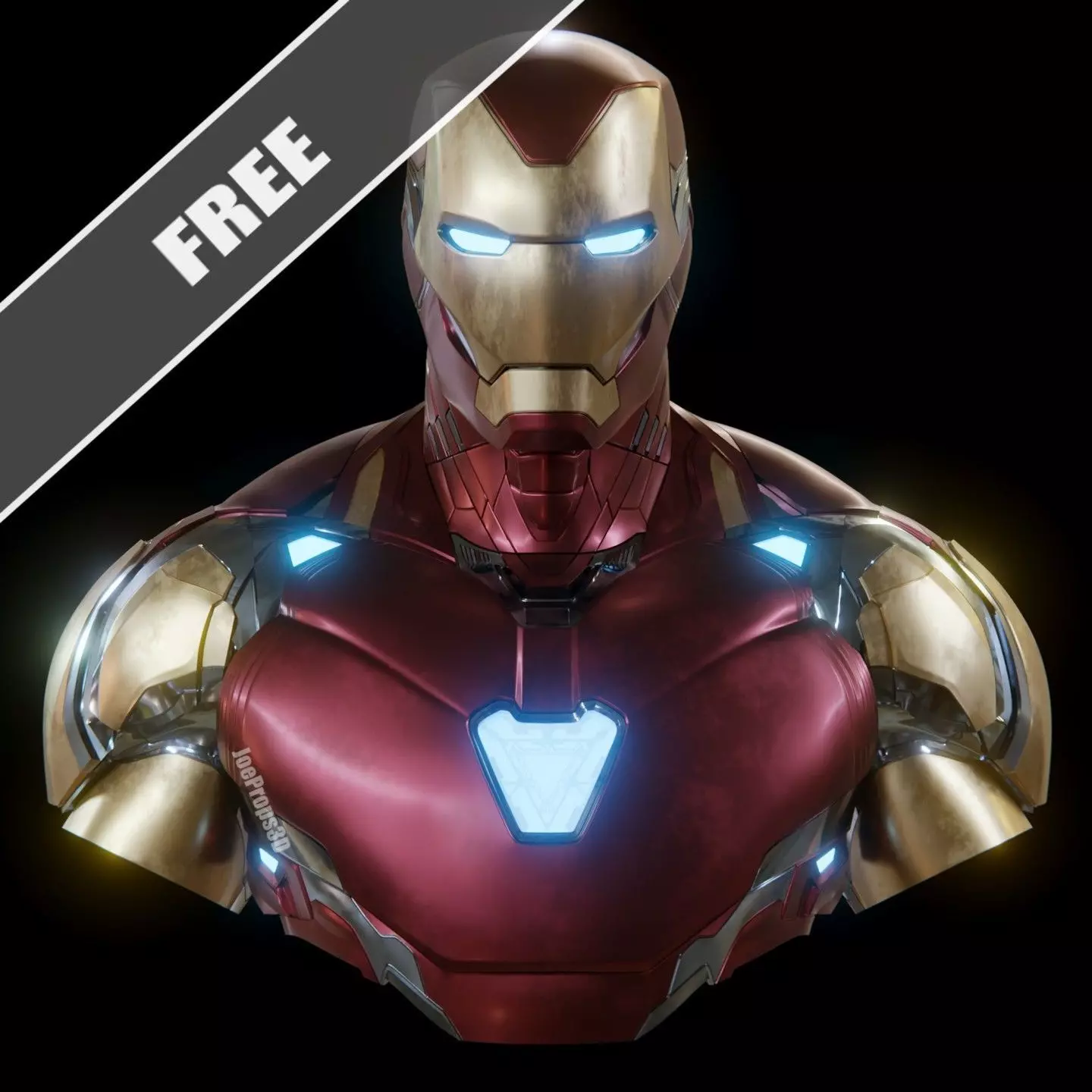FREE Highly Accurate Iron Man Mark 85 Bust STL Avengers Endgame Free 3D print model_0