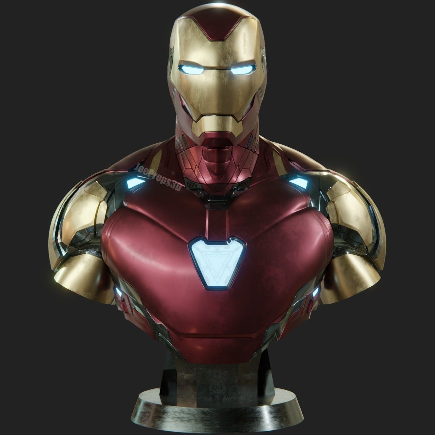 FREE Highly Accurate Iron Man Mark 85 Bust STL Avengers Endgame Free 3D print model_6
